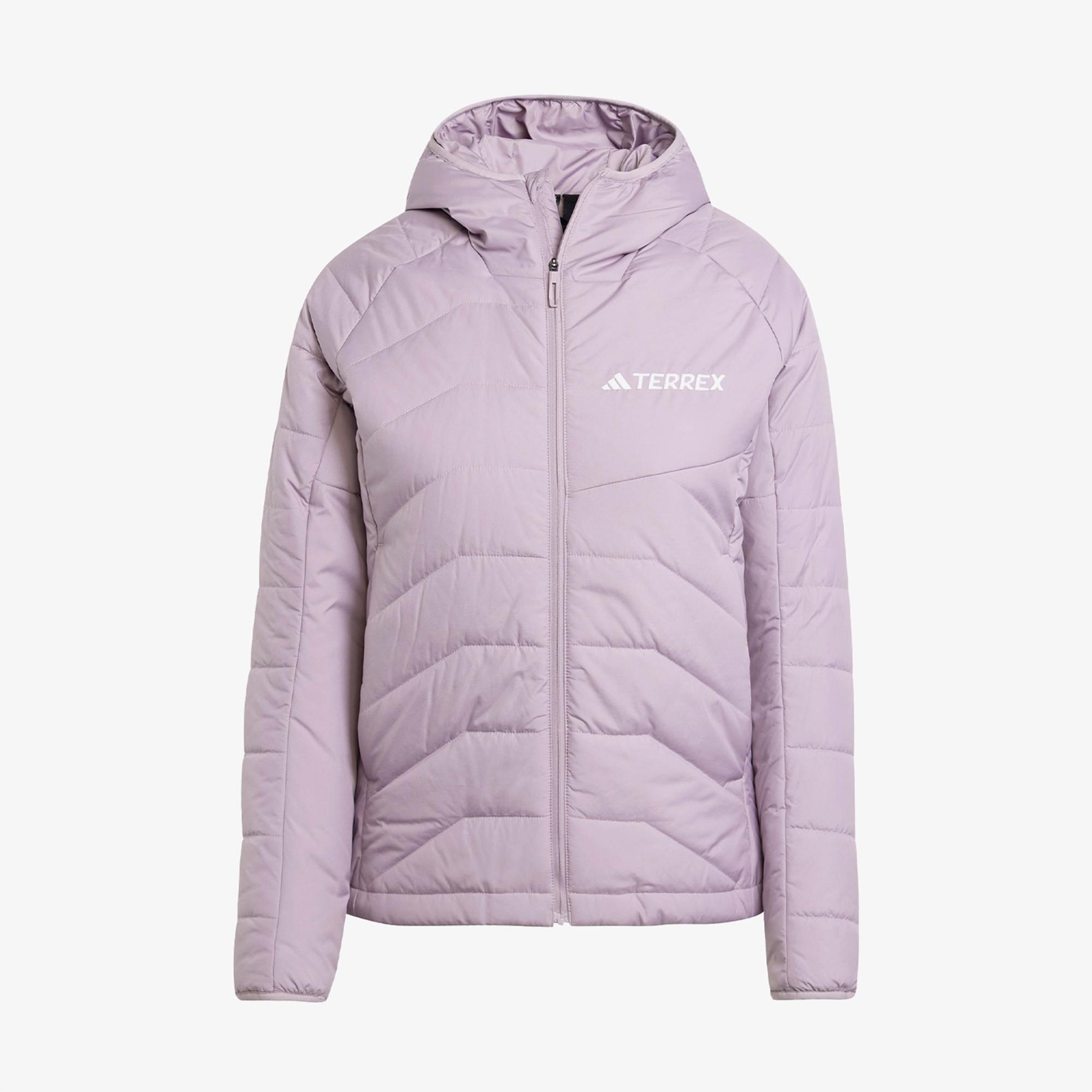 adidas Terrex Multi Synthetic Insulated Kadın Mor Kapüşonlu Mont