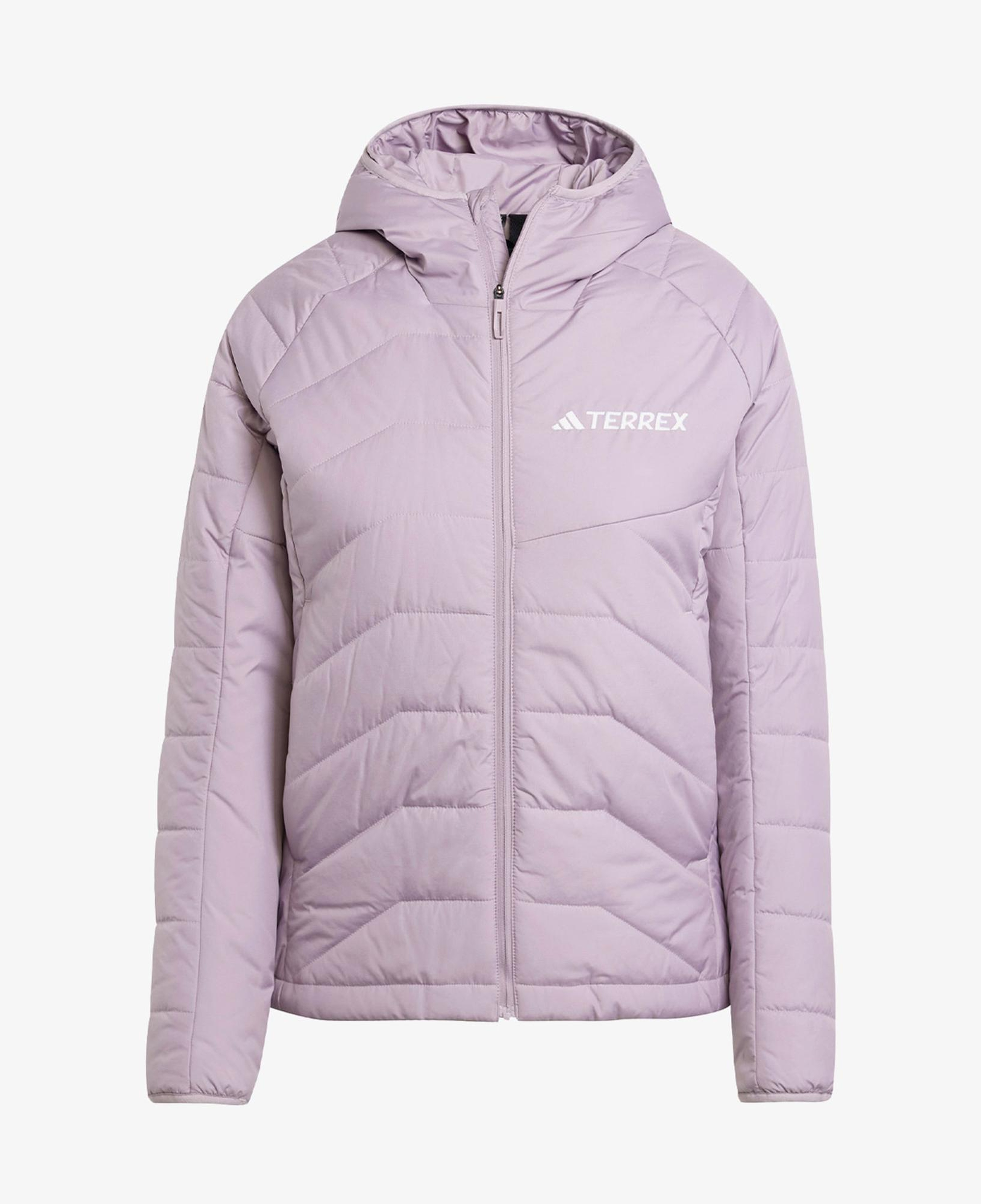 adidas Terrex Multi Synthetic Insulated Kadın Mor Kapüşonlu Mont