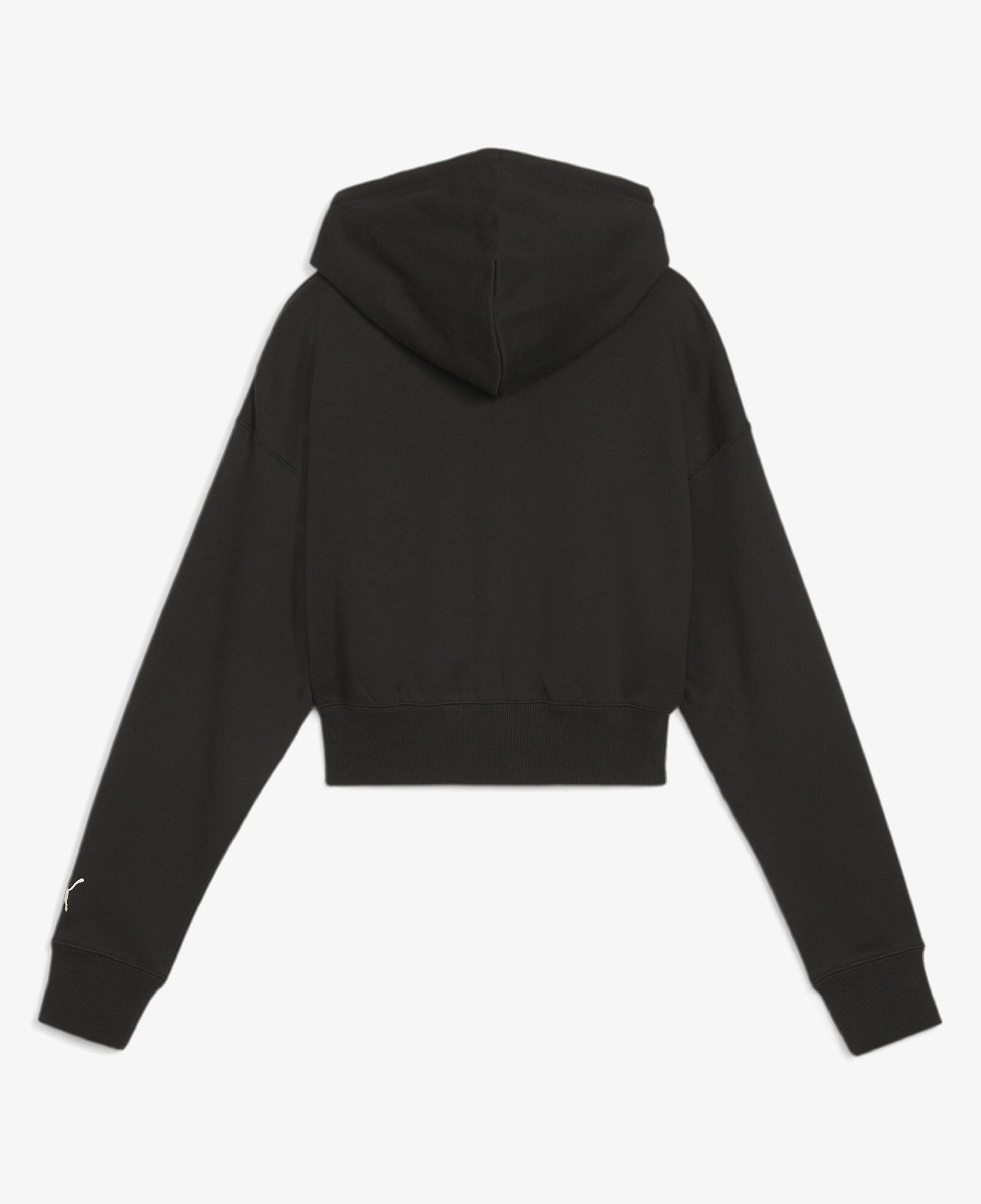 Puma Team Cropped Kadın Siyah Hoodie