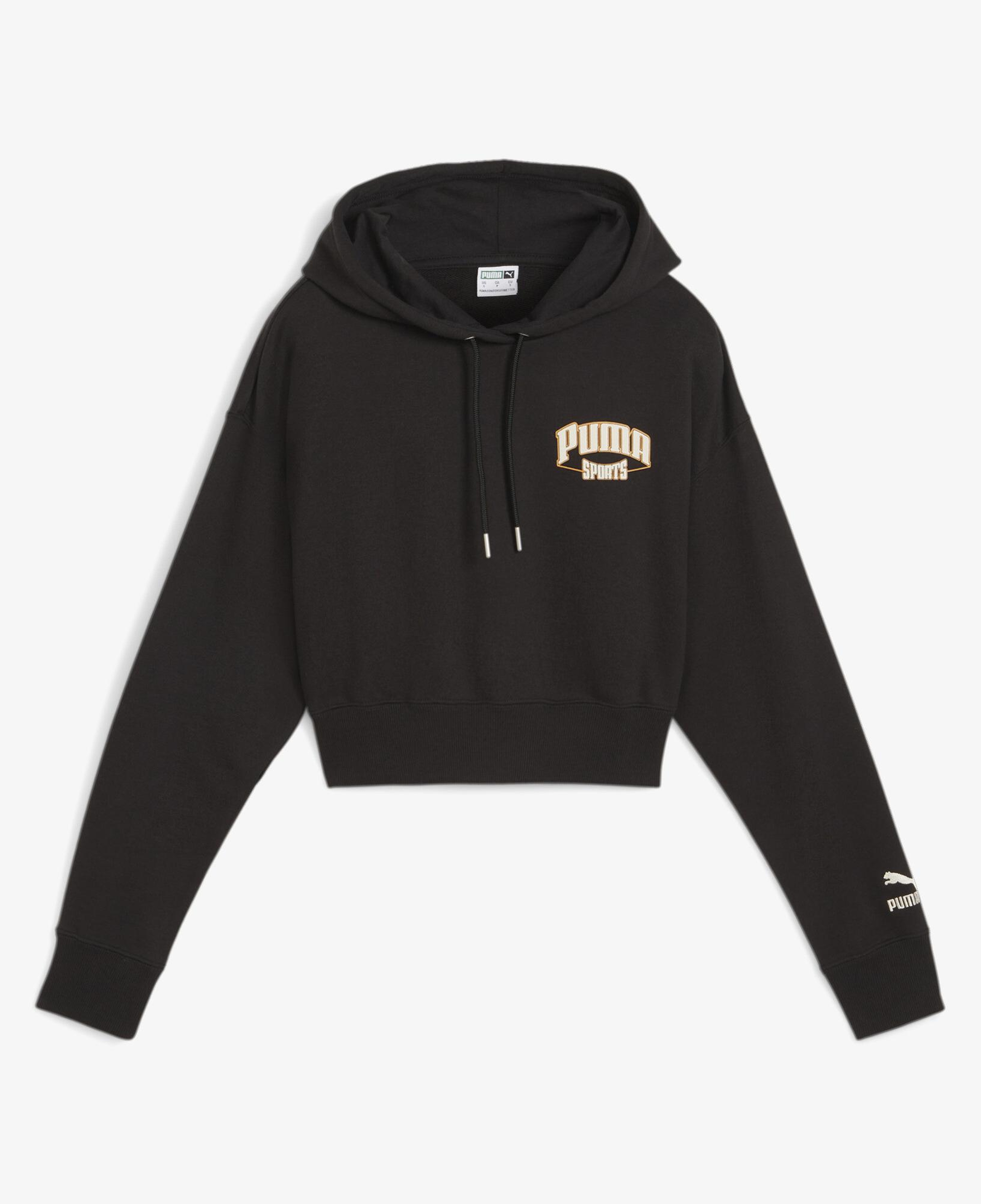 Puma Team Cropped Kadın Siyah Hoodie