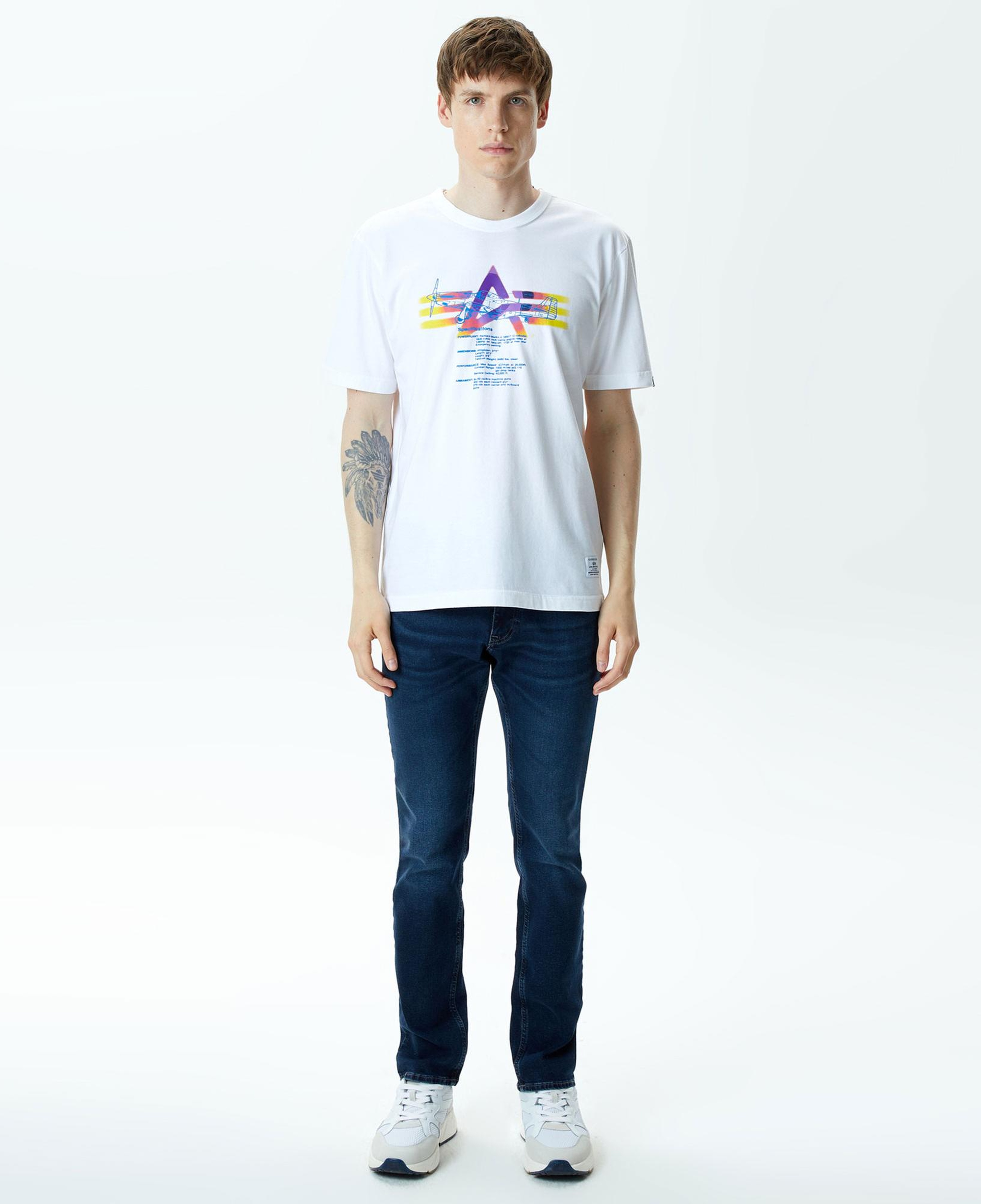 Alpha Industries Alpha Gradient Unisex Beyaz T-Shirt