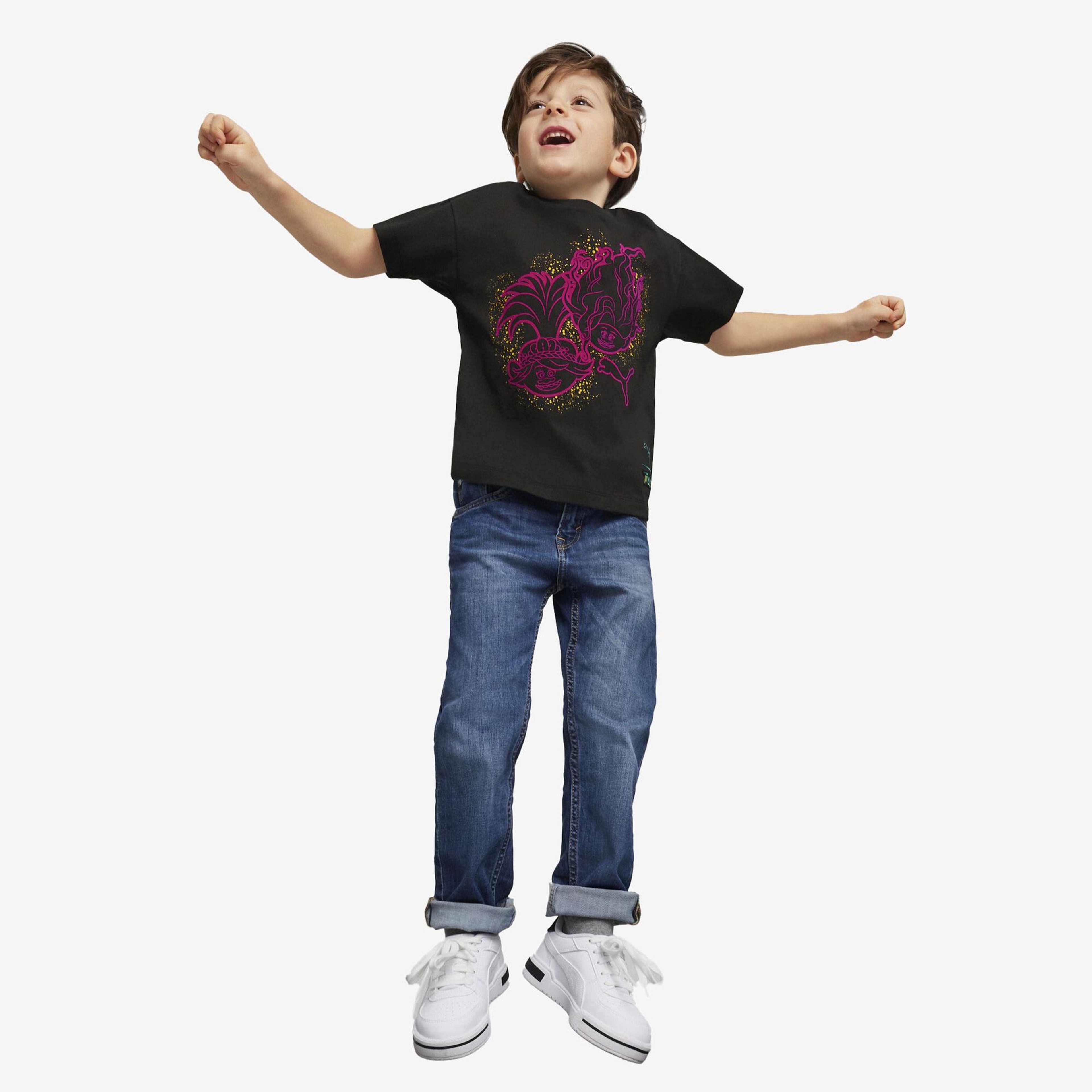 Puma X Trolls Graphic Çocuk Siyah T-Shirt