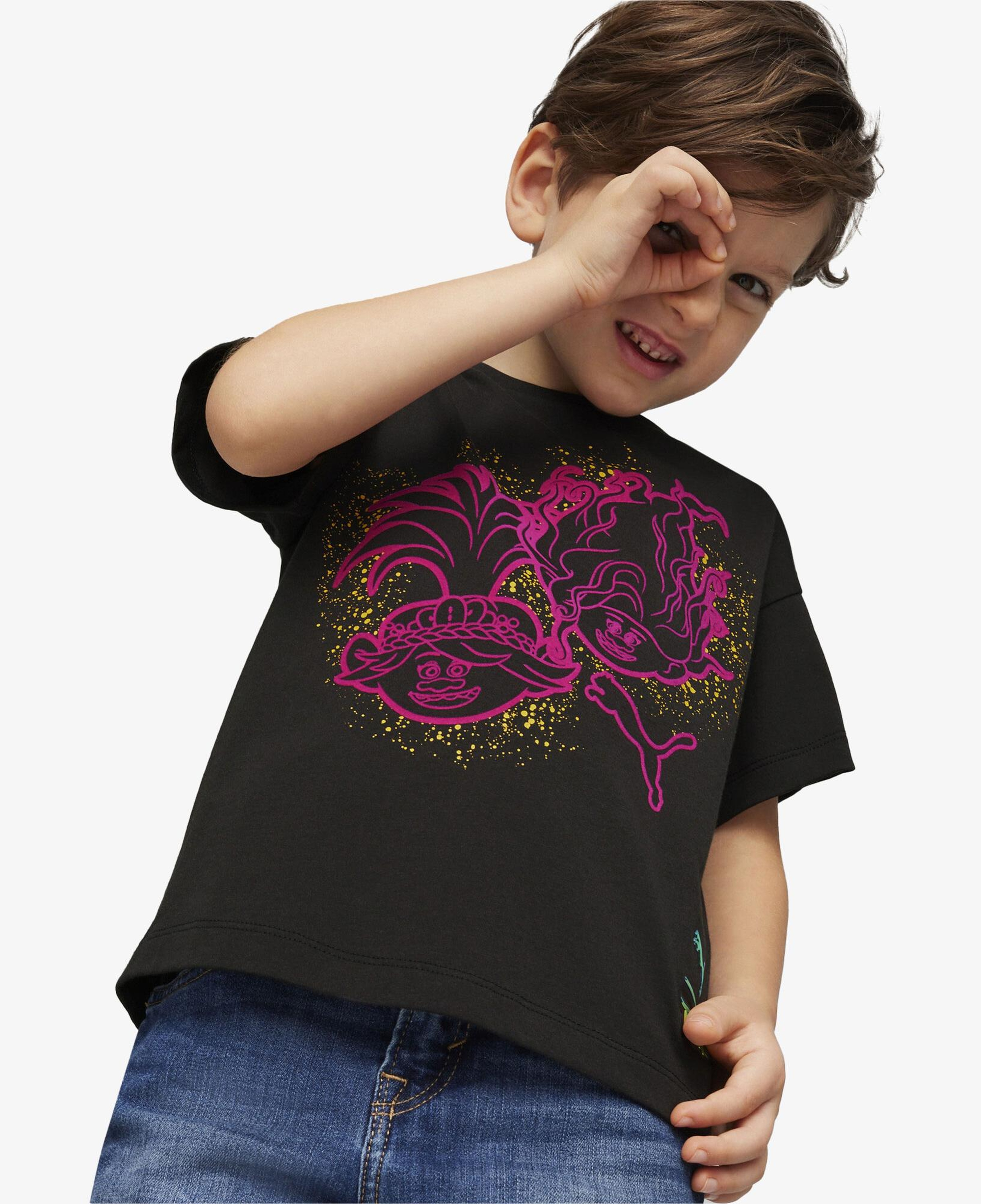 Puma X Trolls Graphic Çocuk Siyah T-Shirt