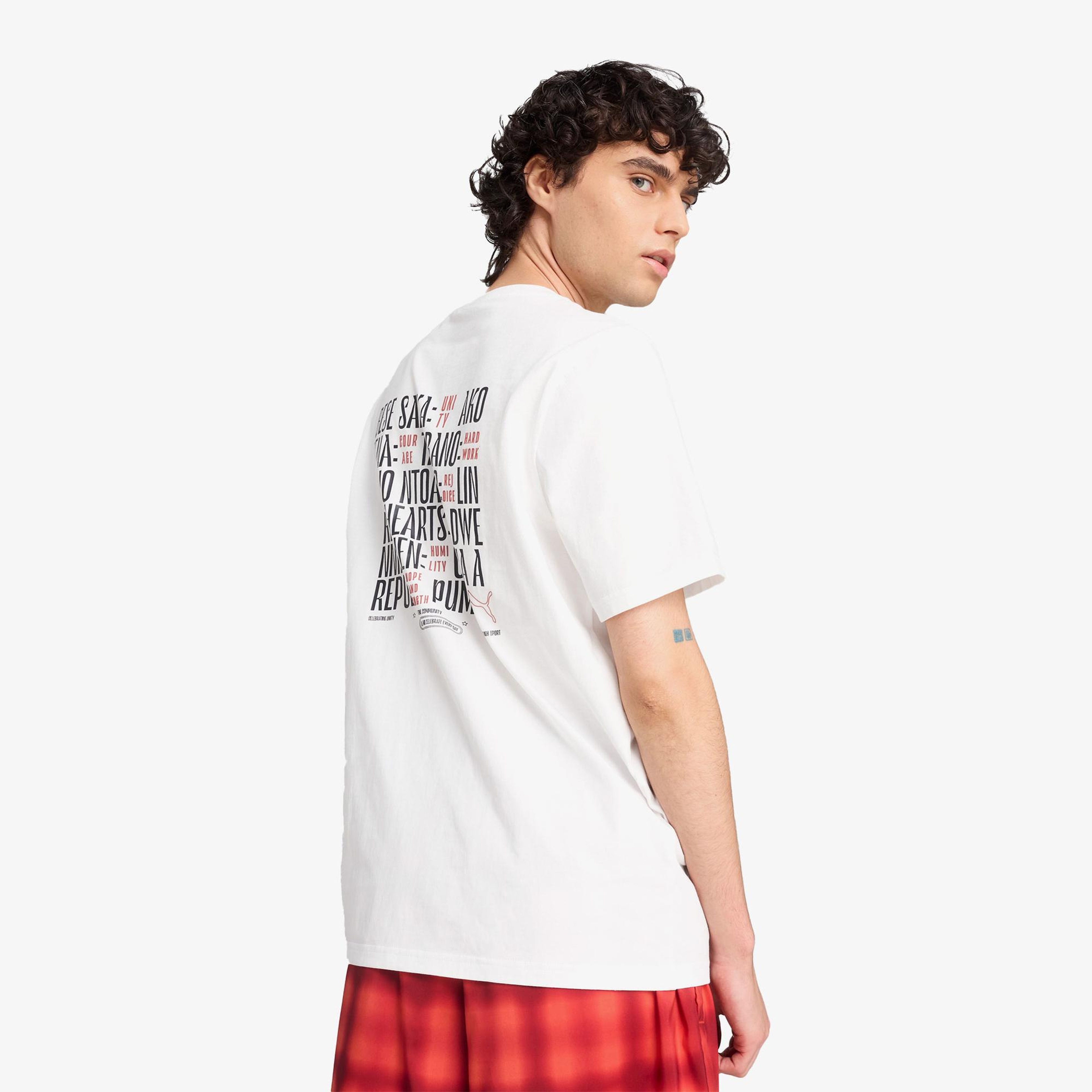 Puma Road to Unity Values Graphic Erkek Beyaz T-Shirt