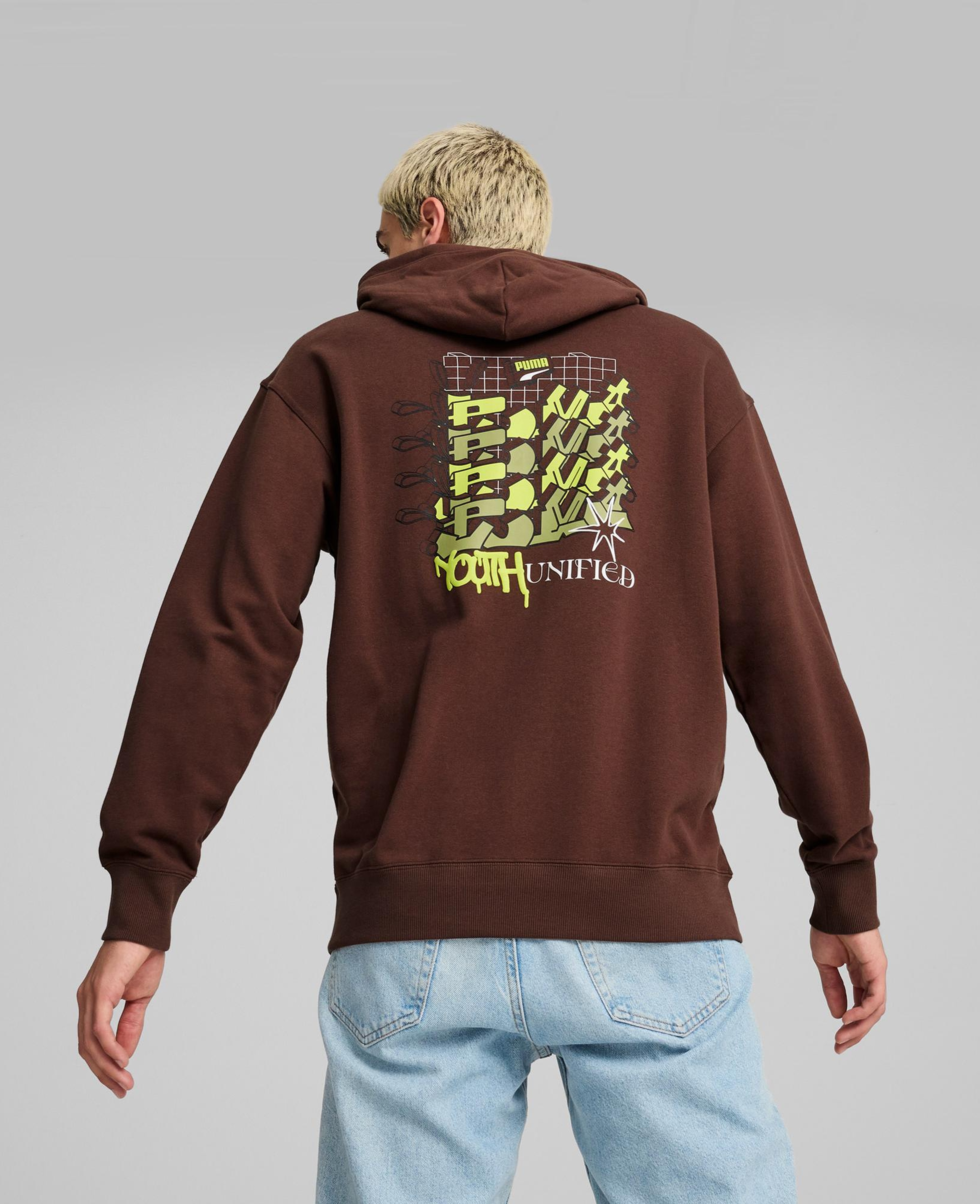 Puma Downtown Graphic Hoodie Unisex Kahverengi Hoodie