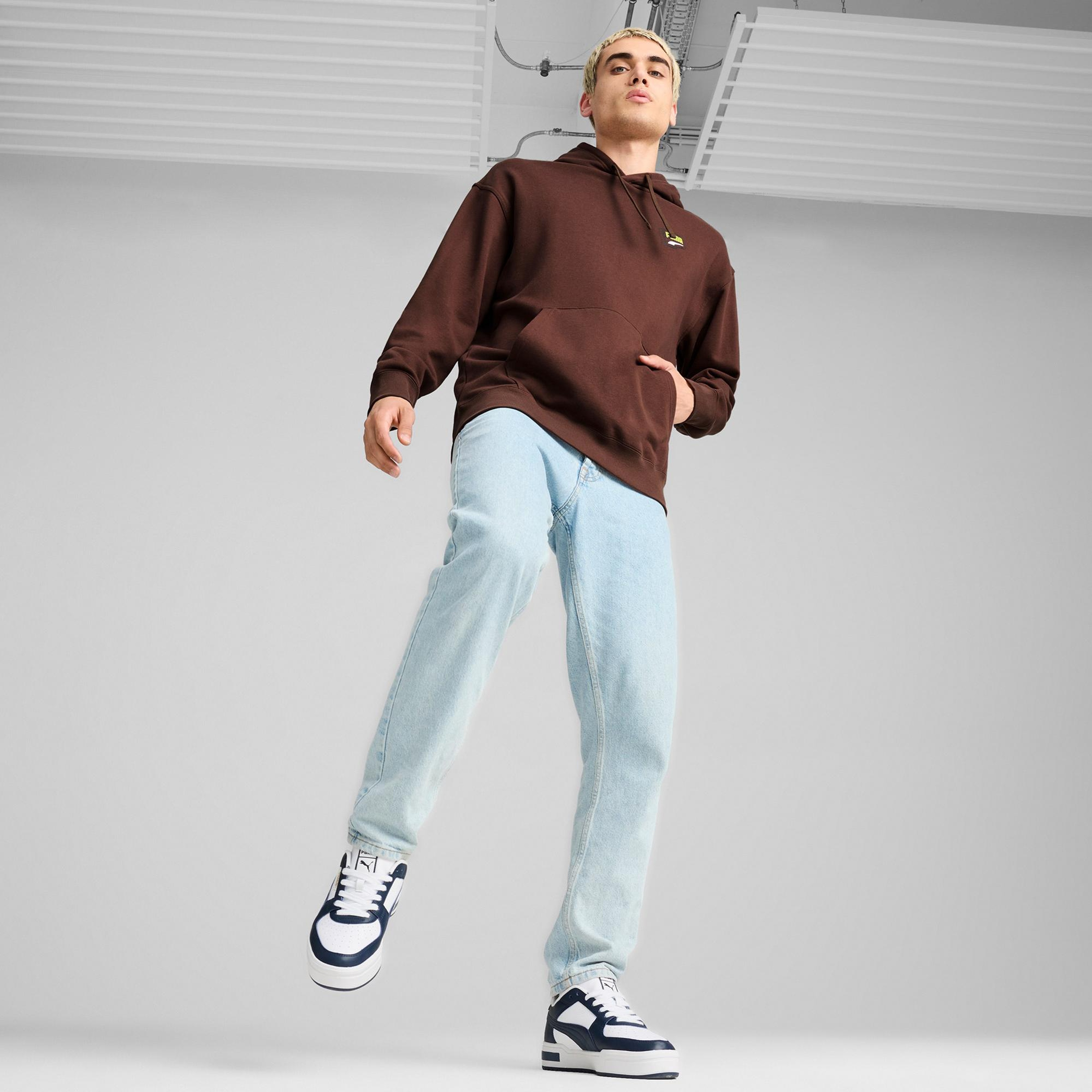 Puma Downtown Graphic Hoodie Unisex Kahverengi Hoodie