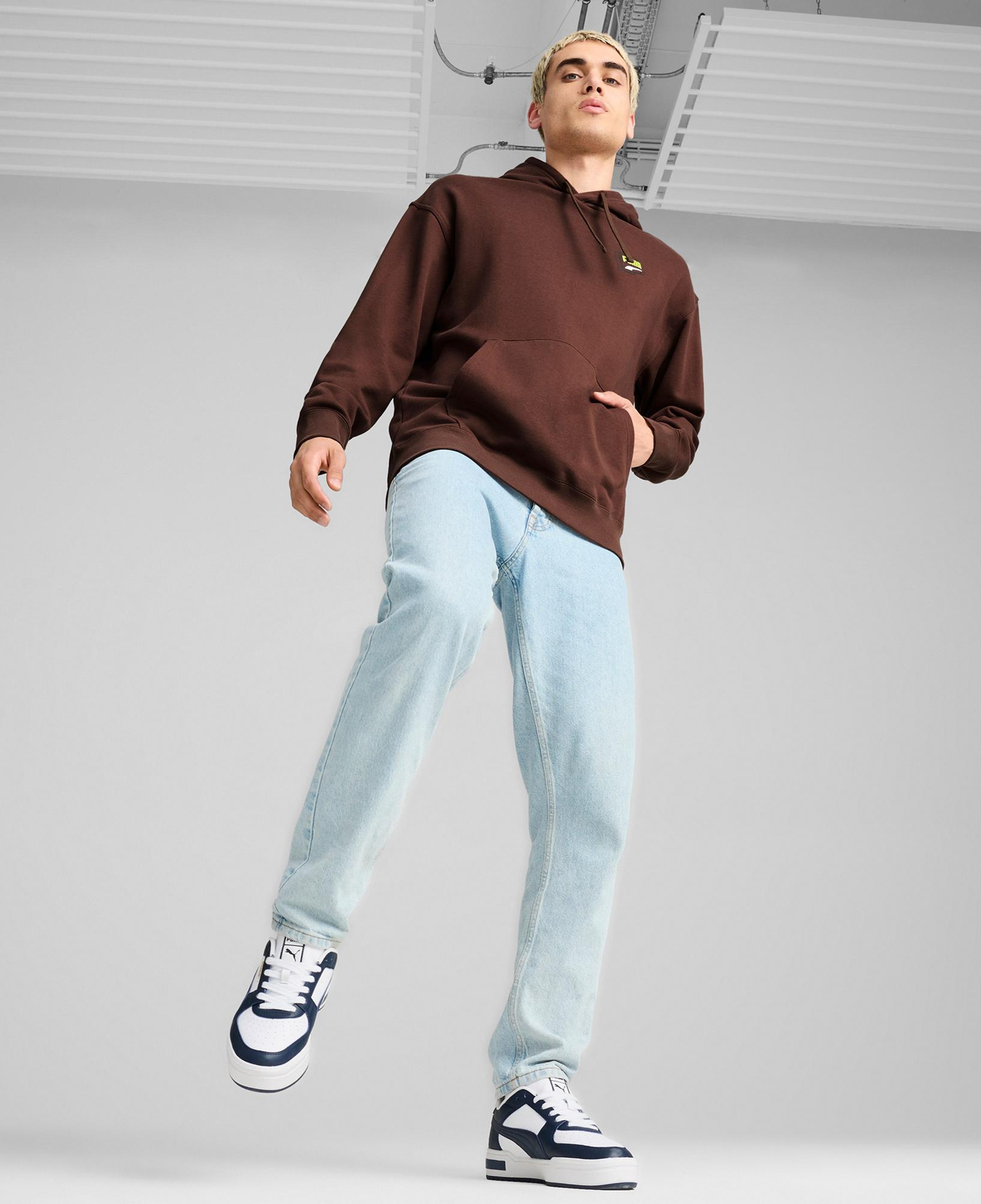 Puma Downtown Graphic Hoodie Unisex Kahverengi Hoodie