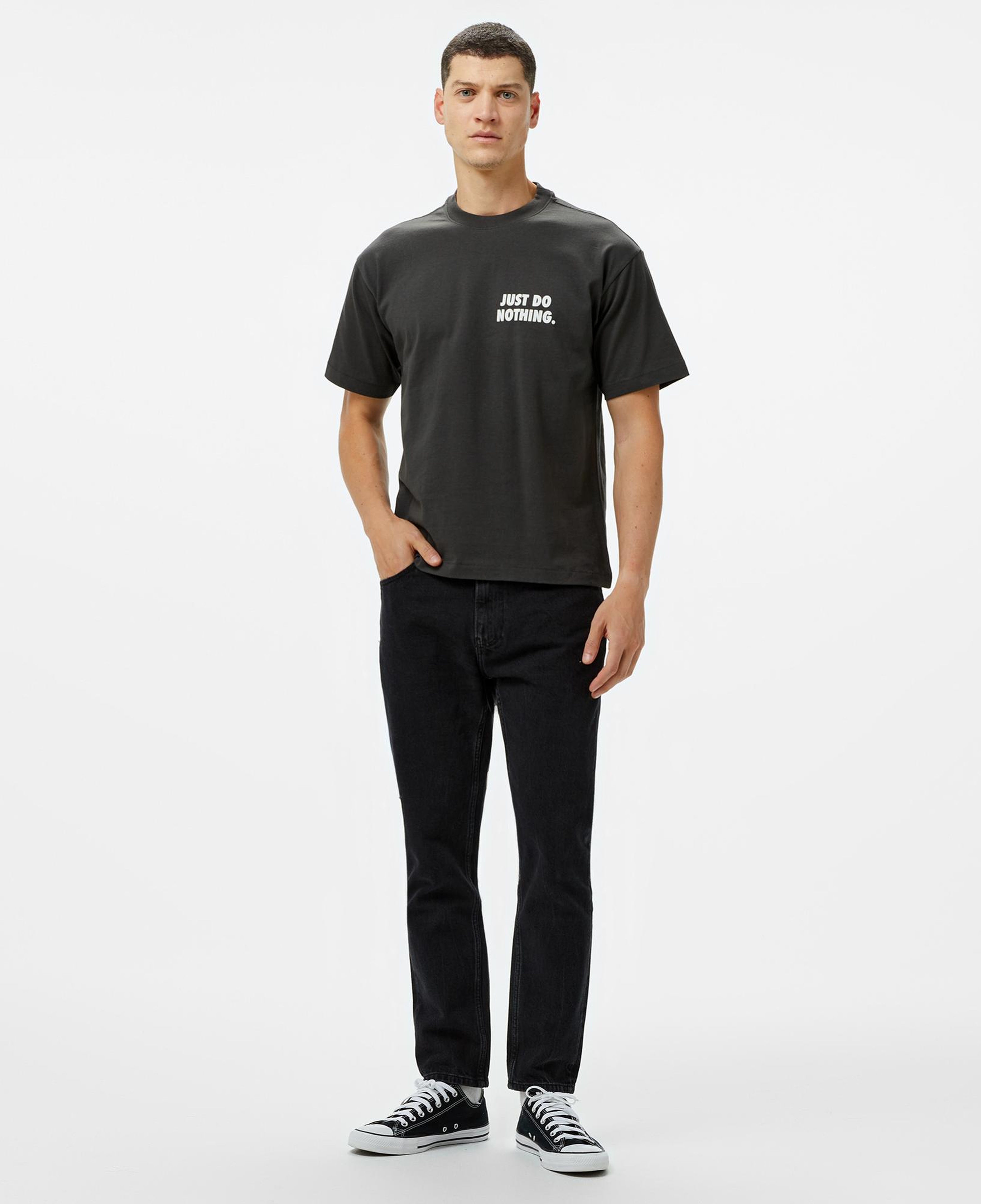 Market Just Do Nothing Fall Erkek Siyah T-Shirt