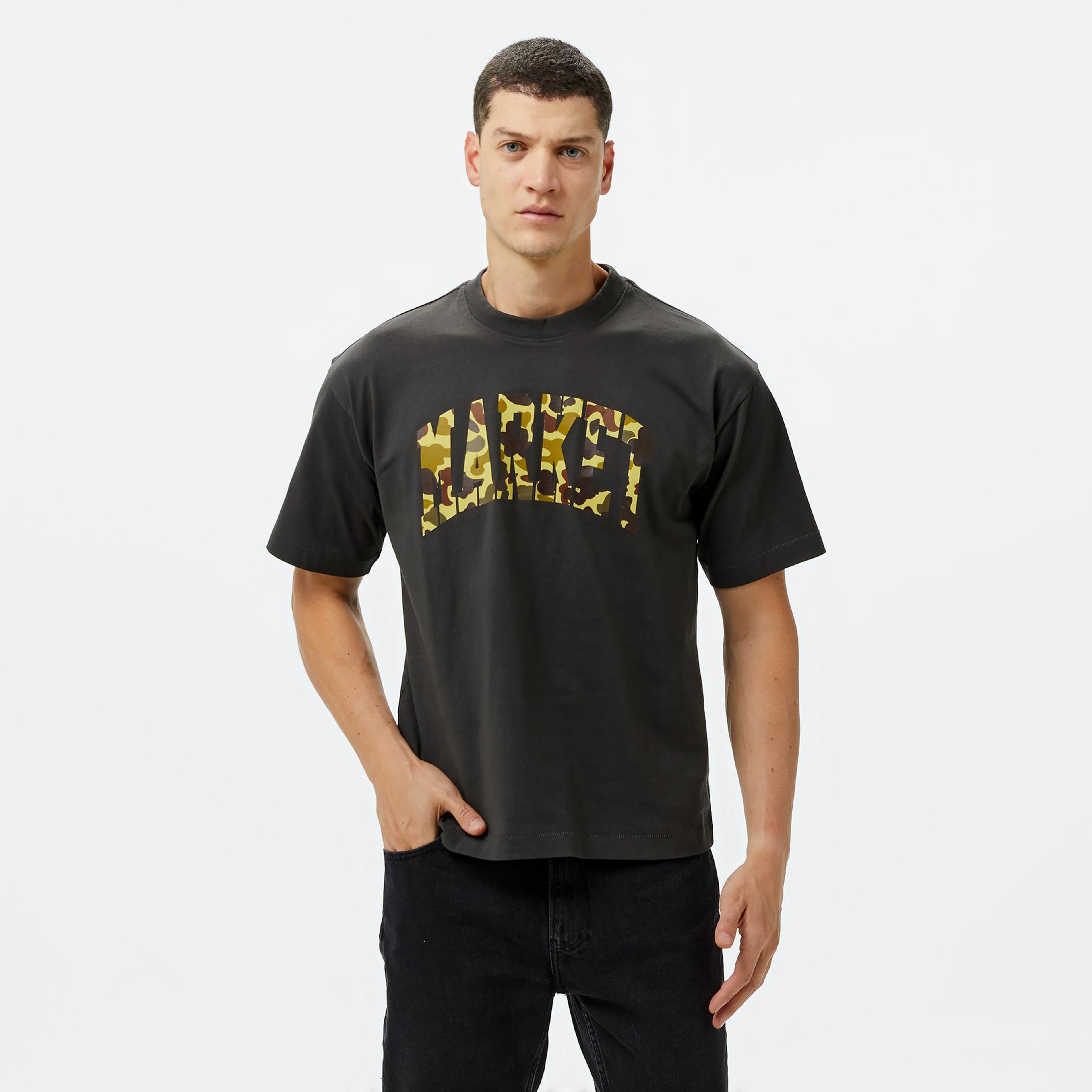 Market Duck Camo Arc Erkek Siyah T-Shirt