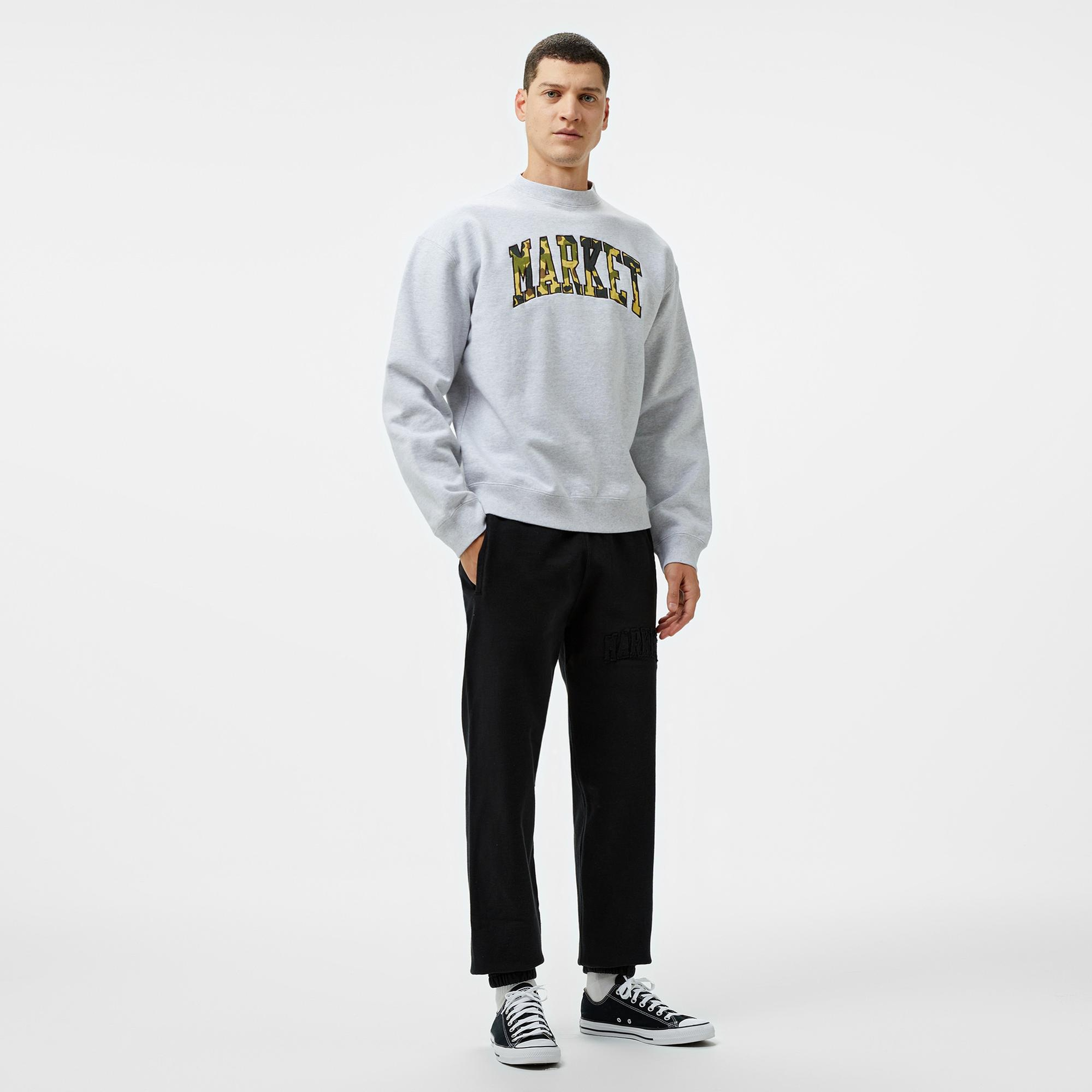 Market Duck Camo Arc Crewneck Erkek Gri Sweatshirt