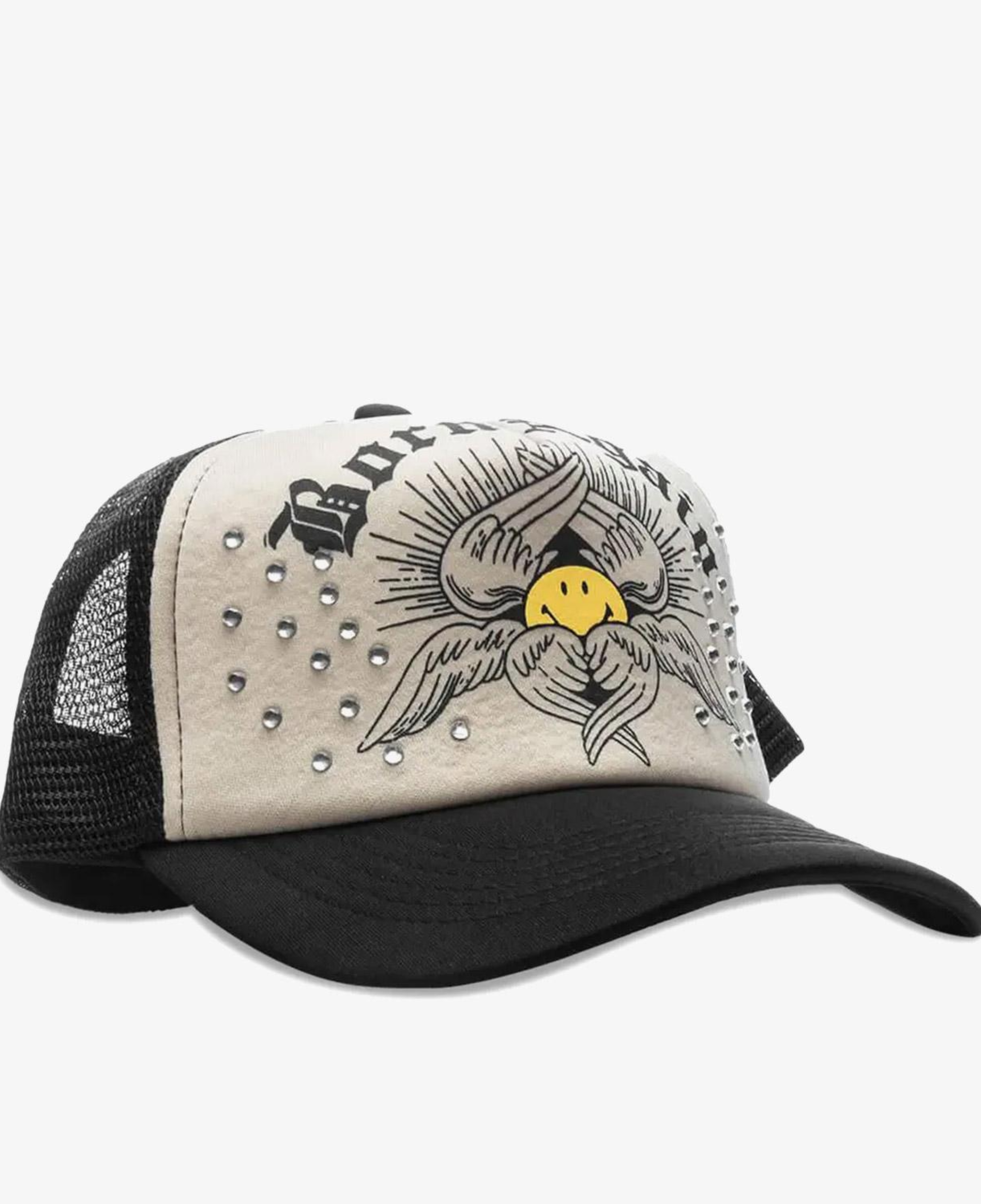 Market Smiley Born Again Erkek Krem/Siyah Şapka