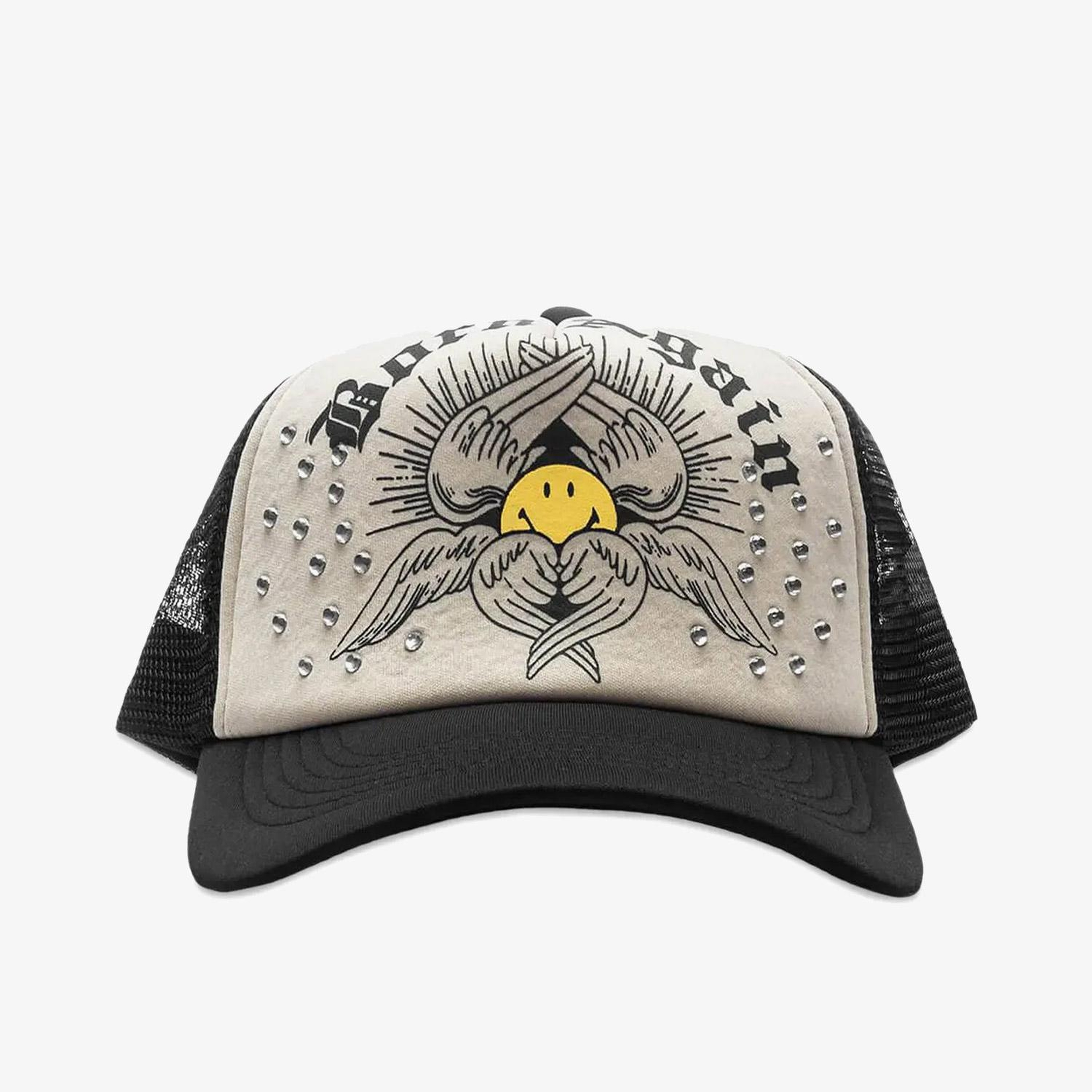 Market Smiley Born Again Erkek Krem/Siyah Şapka