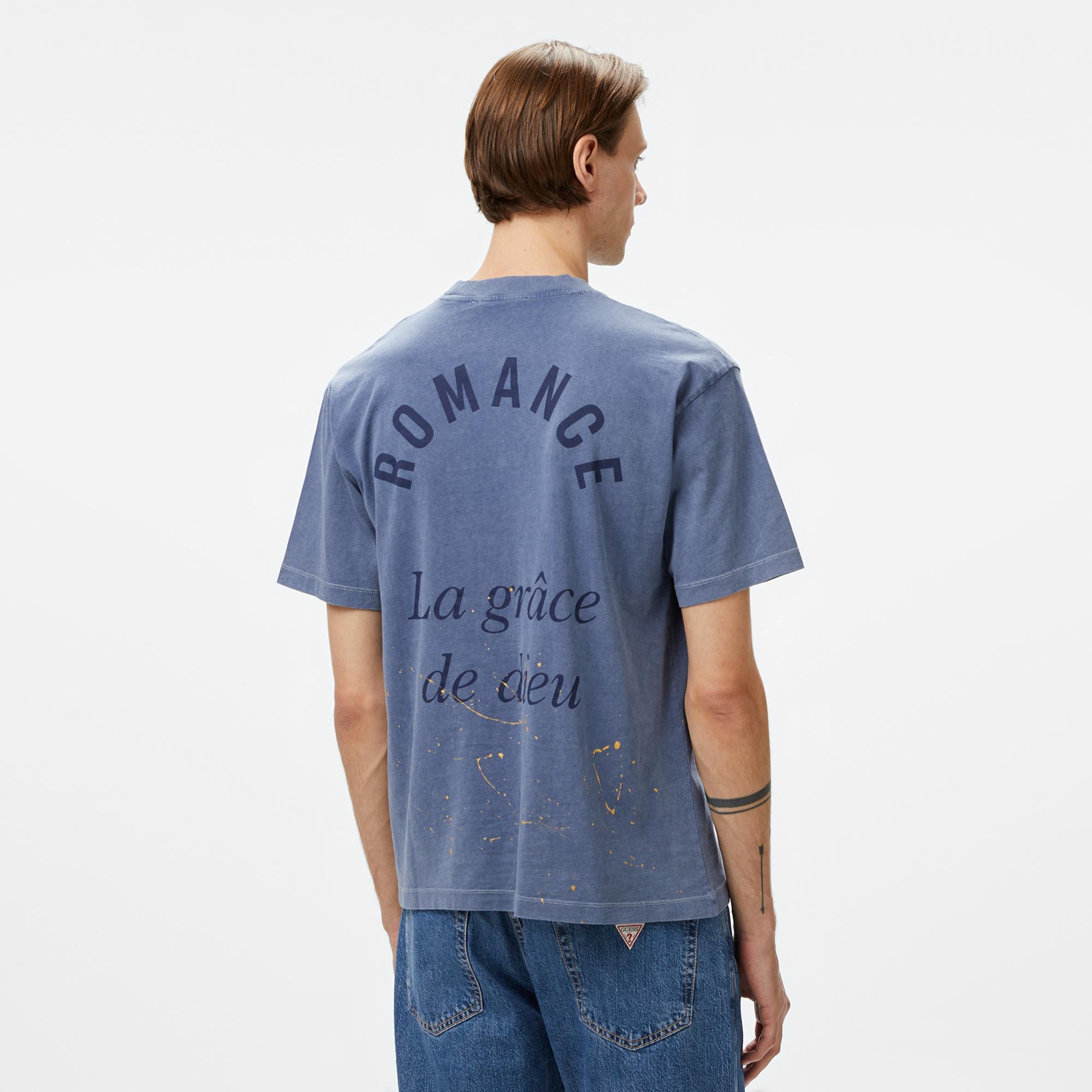 Story Of Angels Soa Romance Hand-Dye Erkek Lacivert T-Shirt