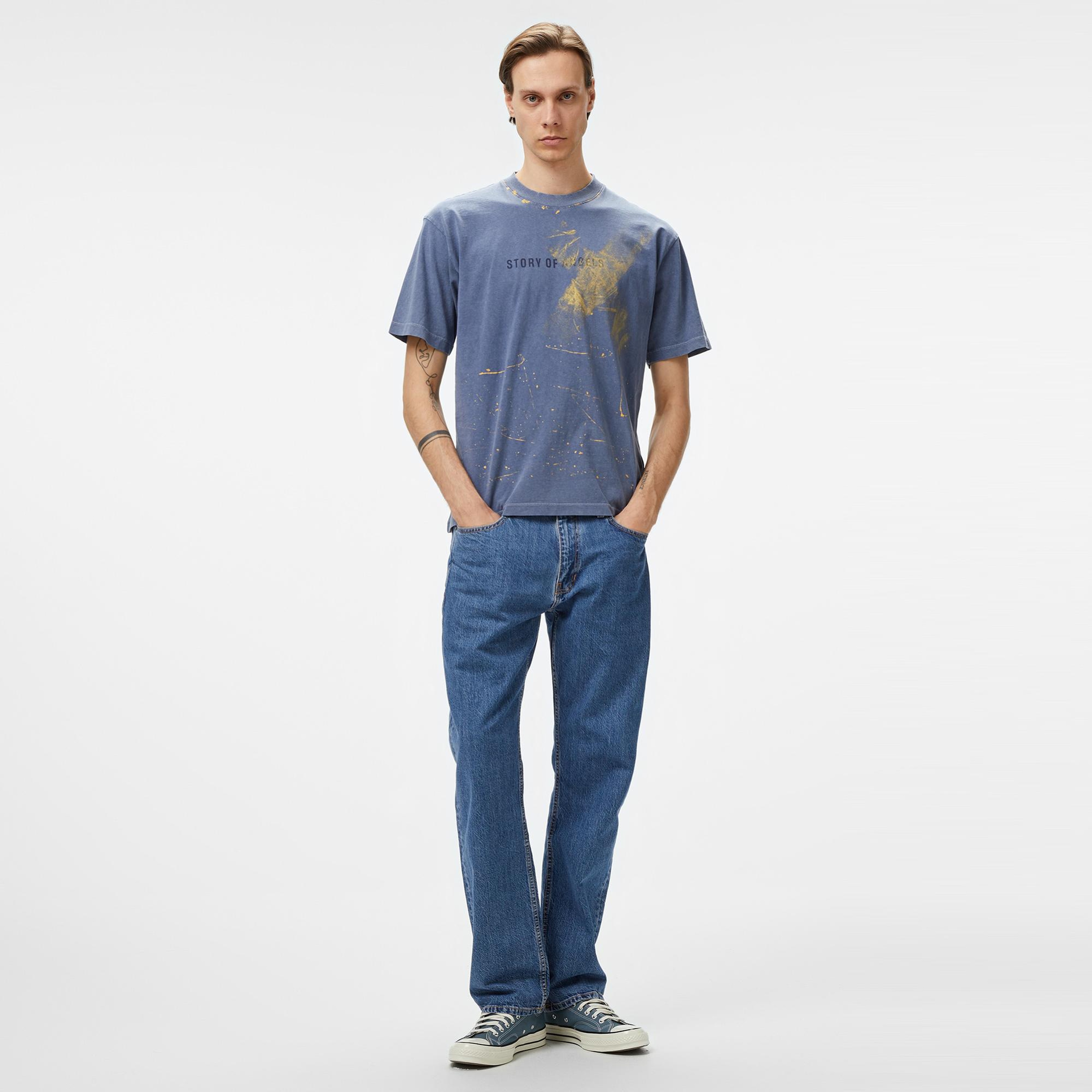 Story Of Angels Soa Romance Hand-Dye Erkek Lacivert T-Shirt