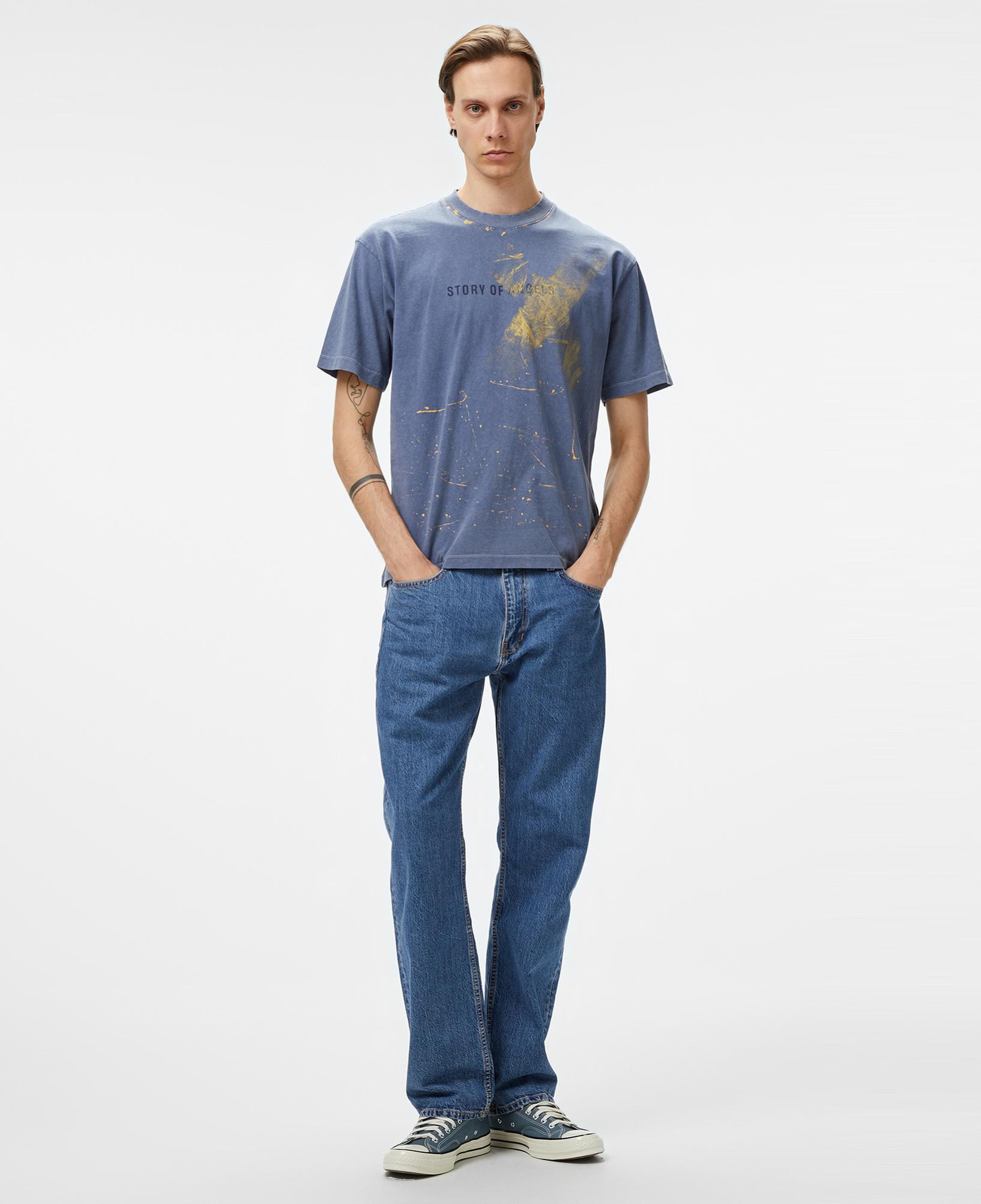 Story Of Angels Soa Romance Hand-Dye Erkek Lacivert T-Shirt