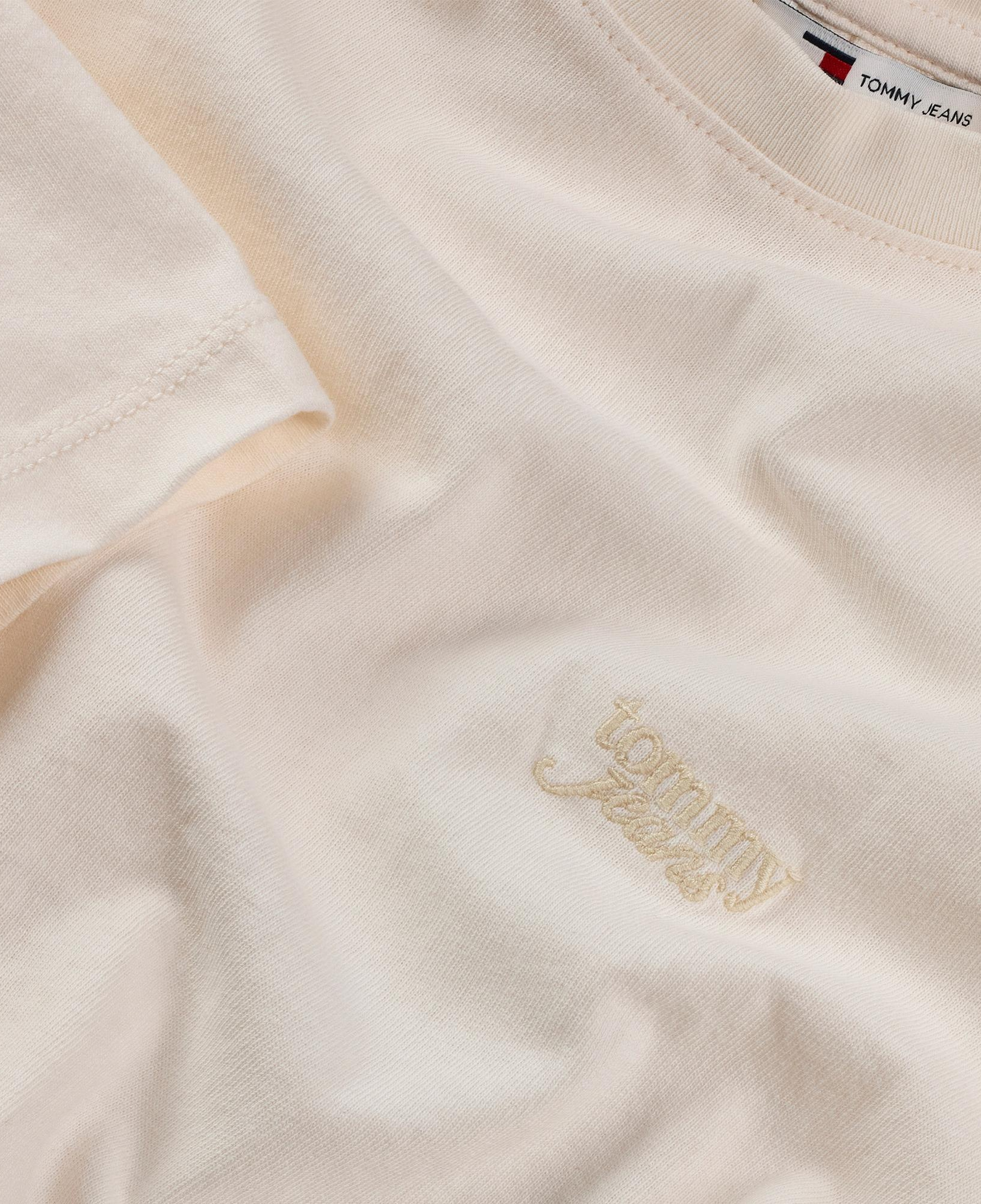 Tommy Jeans Cropped Gmd Script Open Back Kadın Beyaz T-Shirt