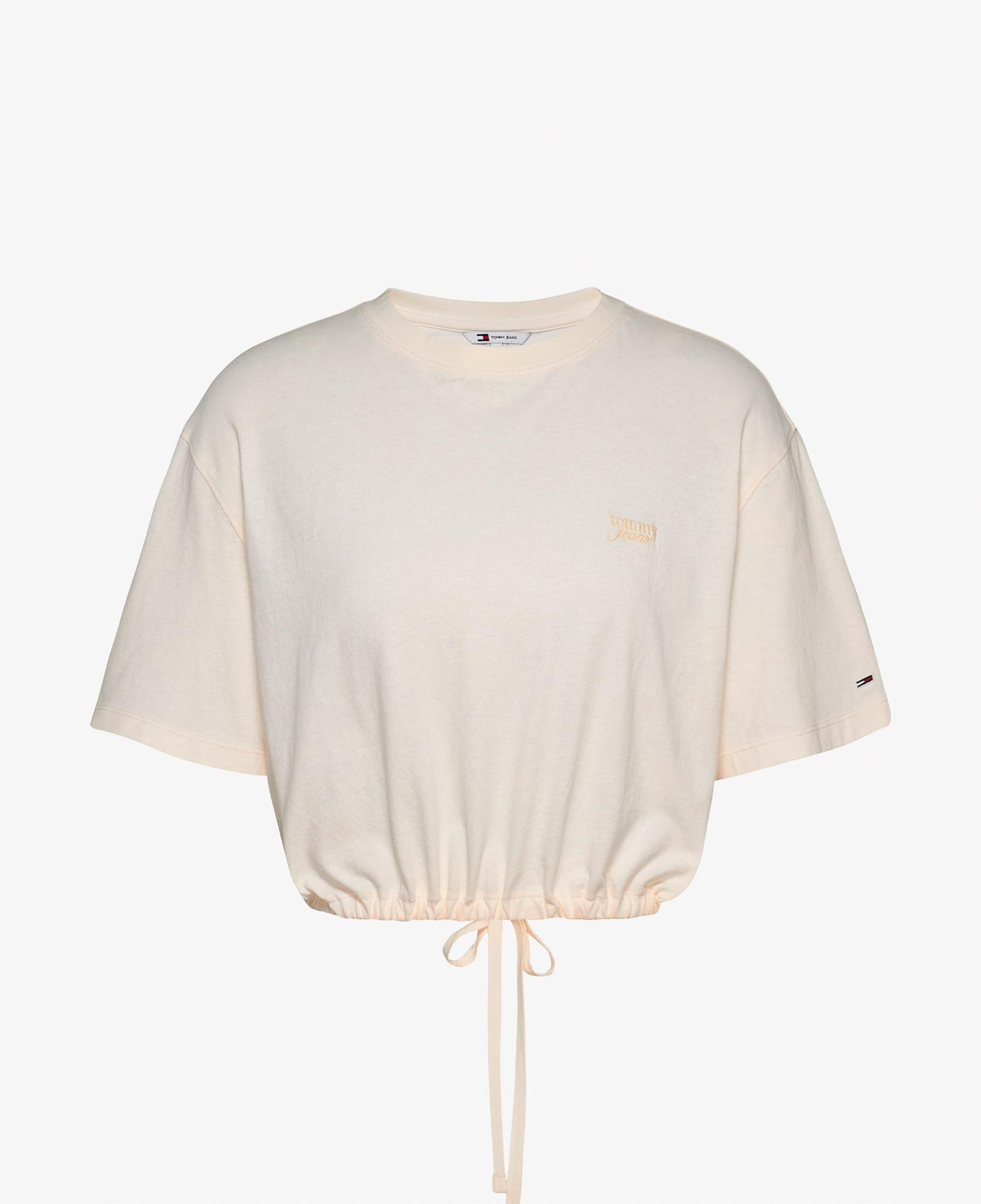 Tommy Jeans Cropped Gmd Script Open Back Kadın Beyaz T-Shirt