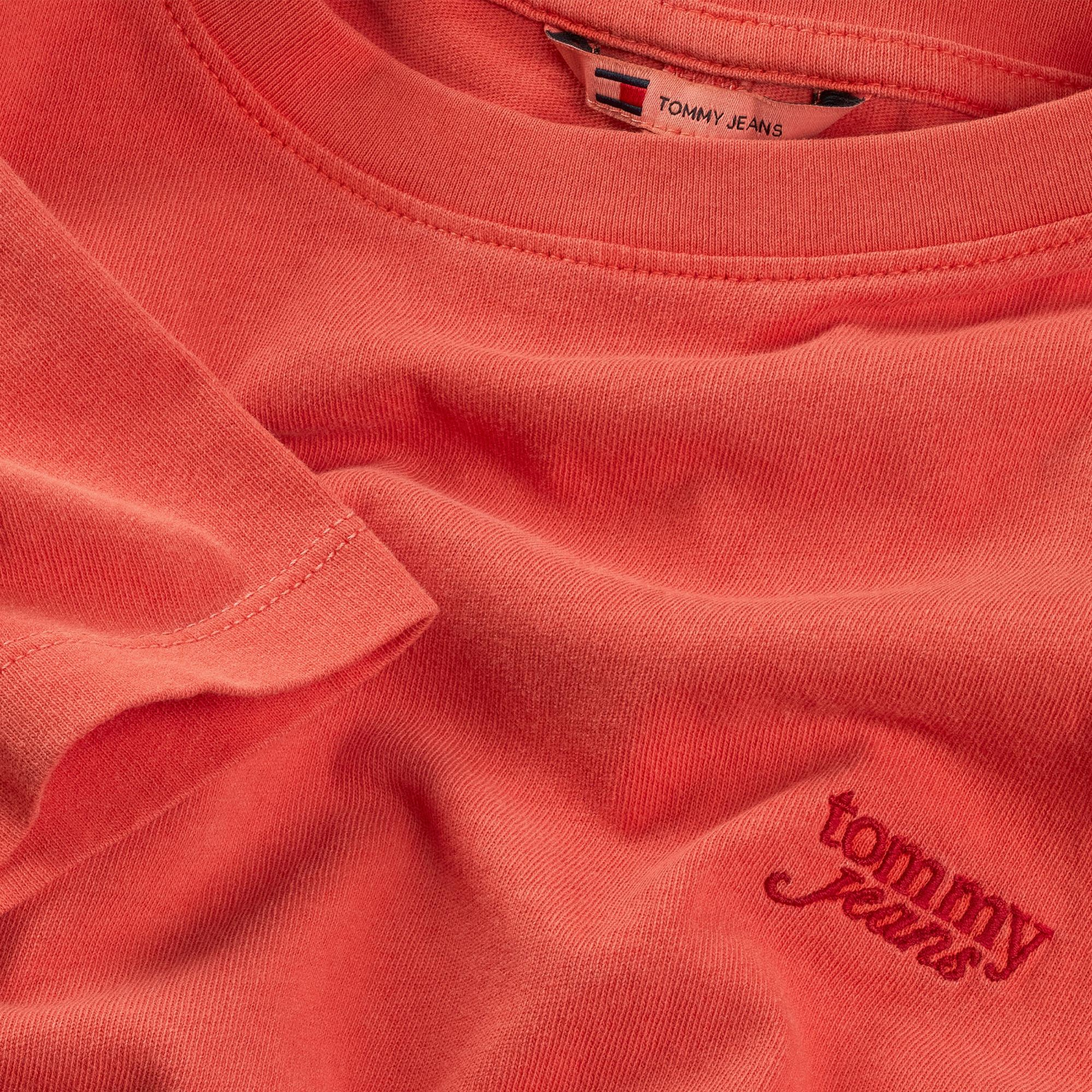 Tommy Jeans Cropped Gmd Script Open Back Kadın Turuncu T-Shirt