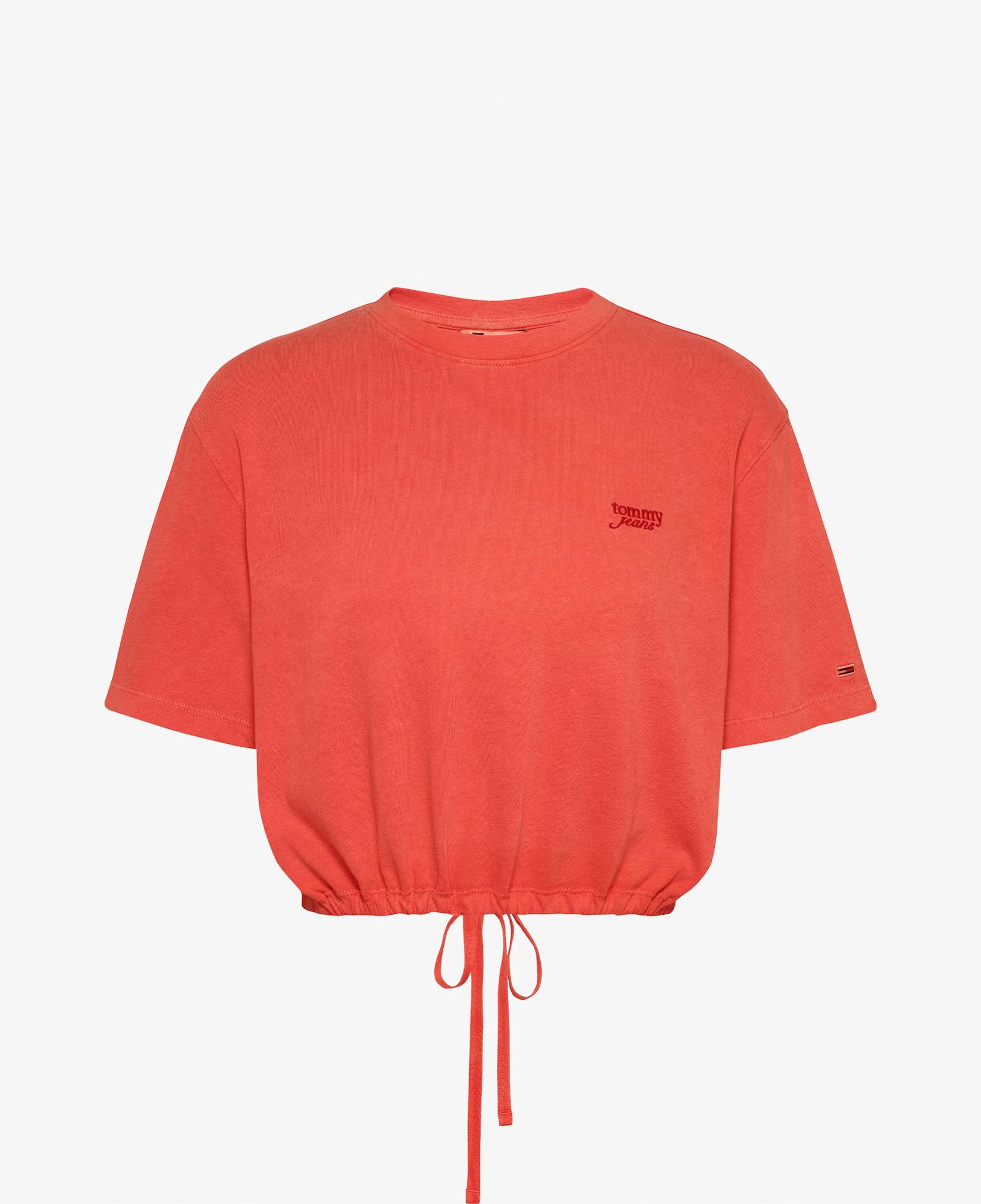 Tommy Jeans Cropped Gmd Script Open Back Kadın Turuncu T-Shirt