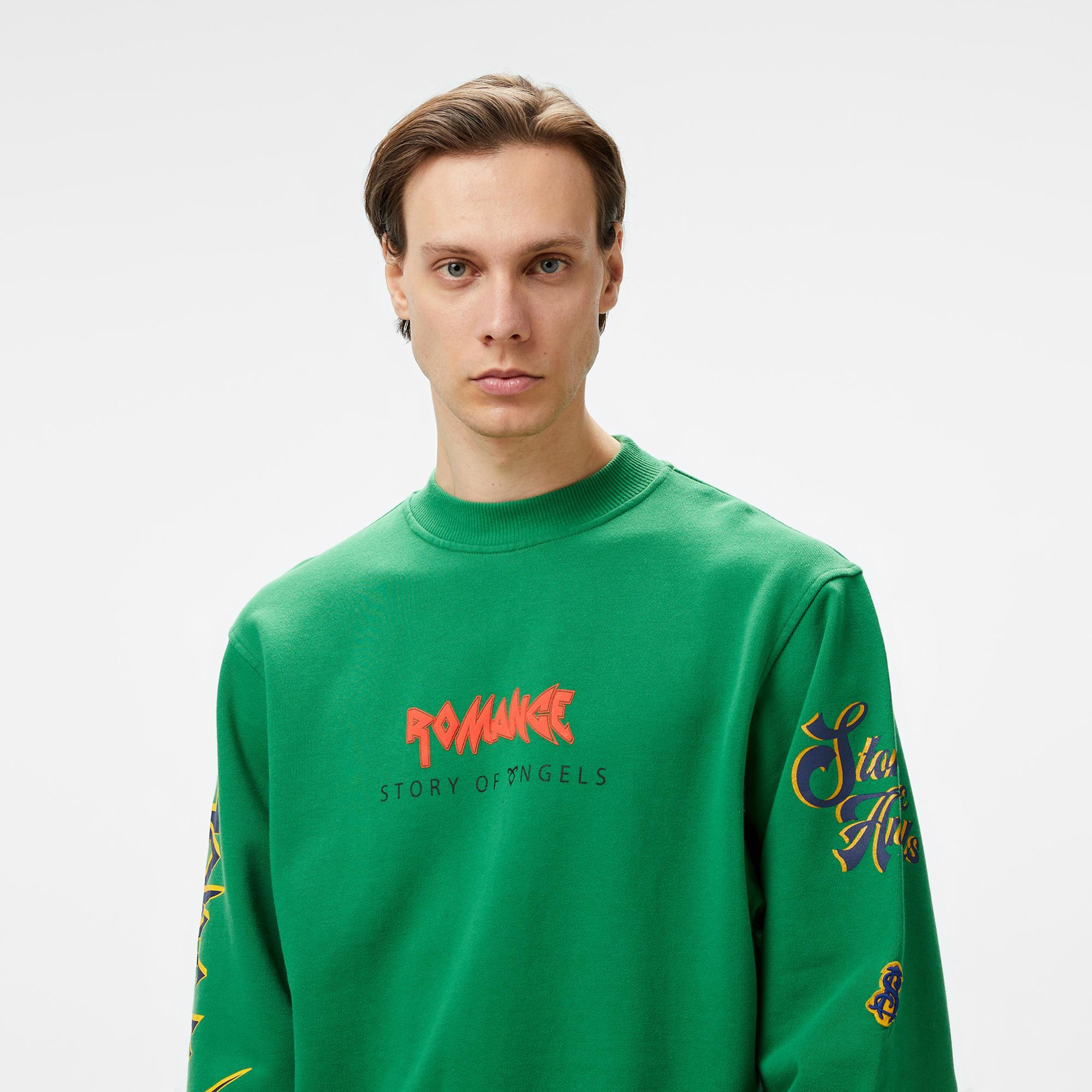 Story Of Angels Soa Budha Dream Romance Erkek Yeşil Sweatshirt