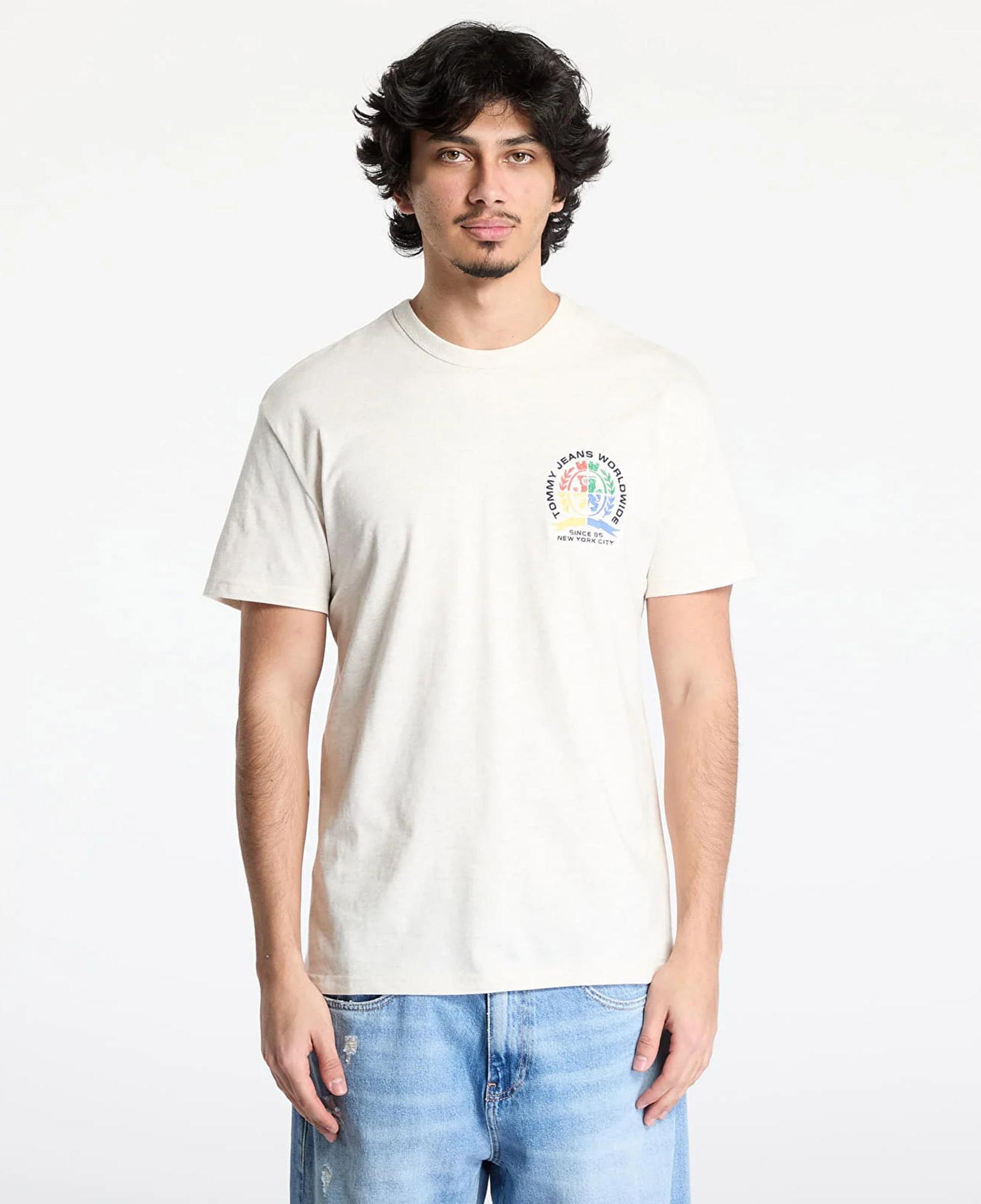 Tommy Jeans Regular Pop Crest Erkek Bej T-Shirt
