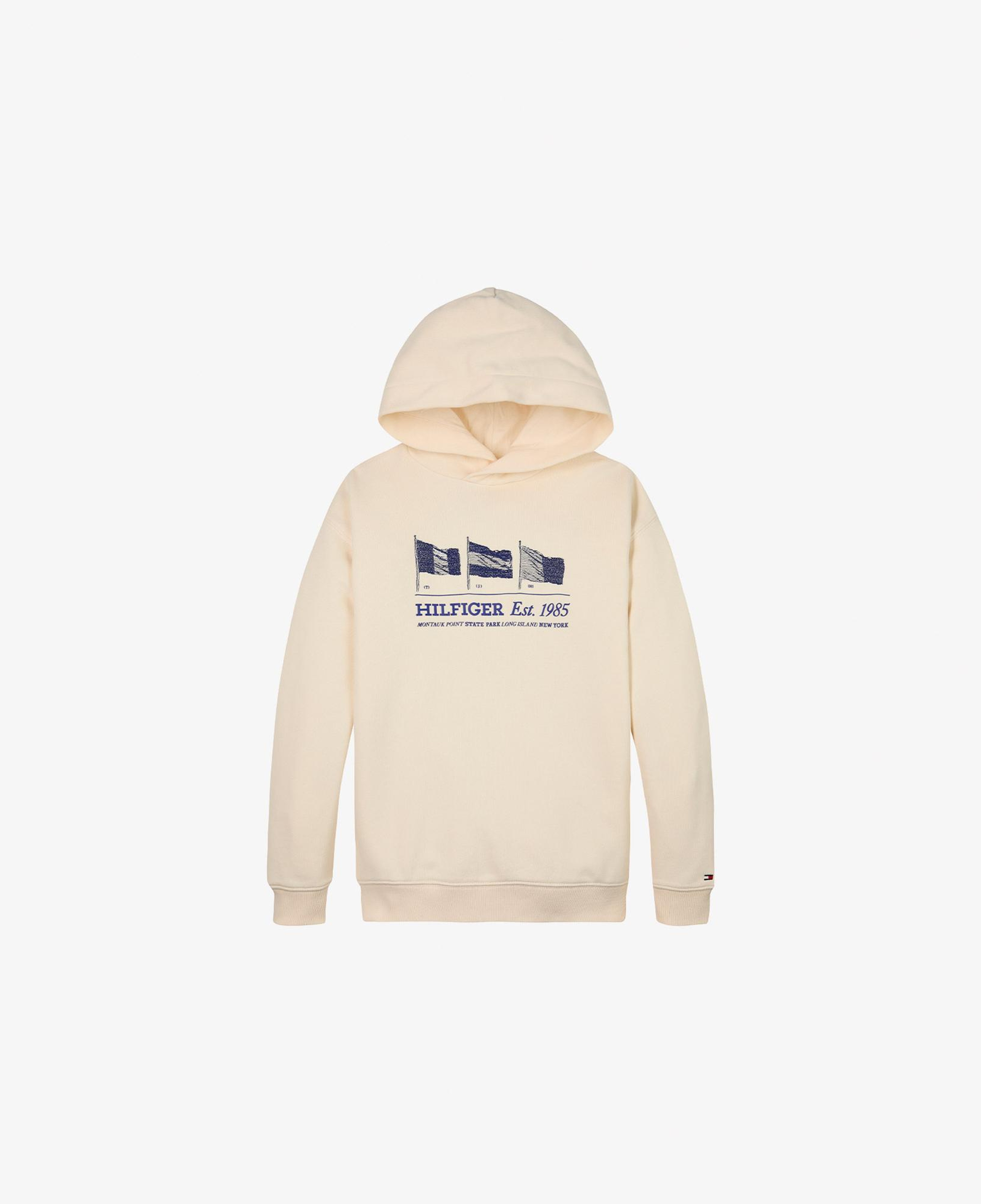 Tommy Hilfiger Waving Flag Çocuk Bej Hoodie