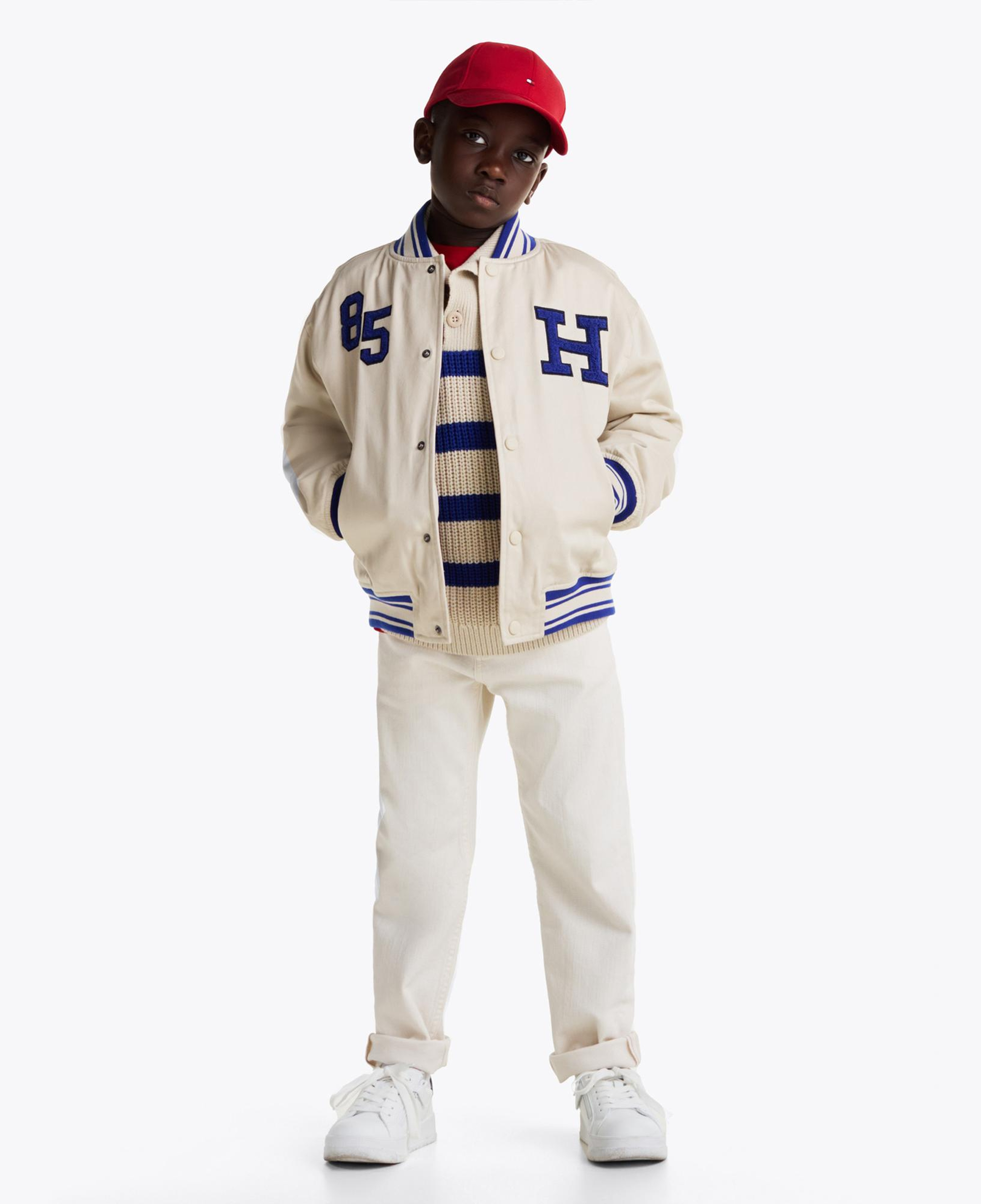 Tommy Hilfiger Twill Badge Varsity Çocuk Bej Ceket