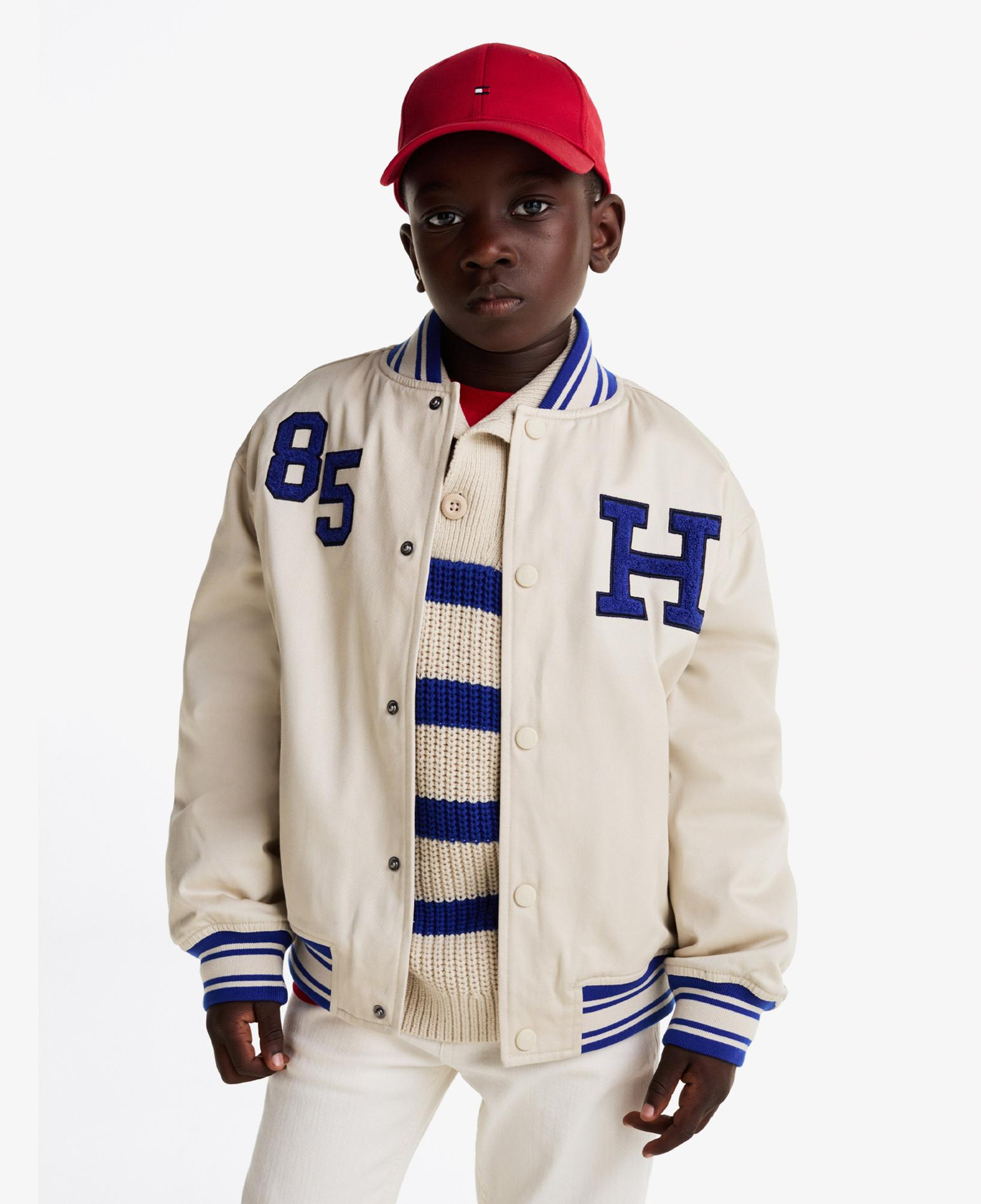 Tommy Hilfiger Twill Badge Varsity Çocuk Bej Ceket