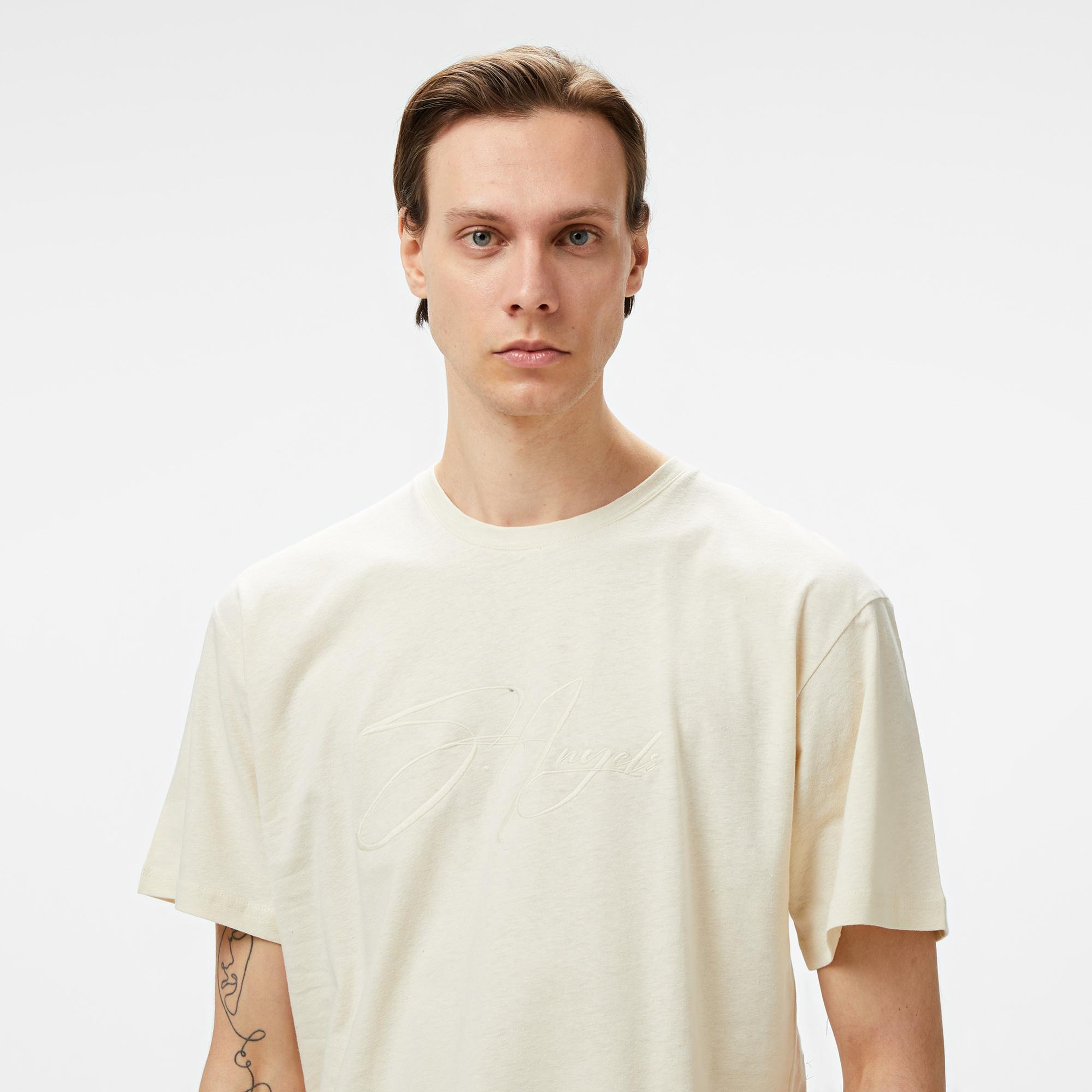 Story Of Angels Soa Signature Emb.Linen  Erkek Krem T-Shirt
