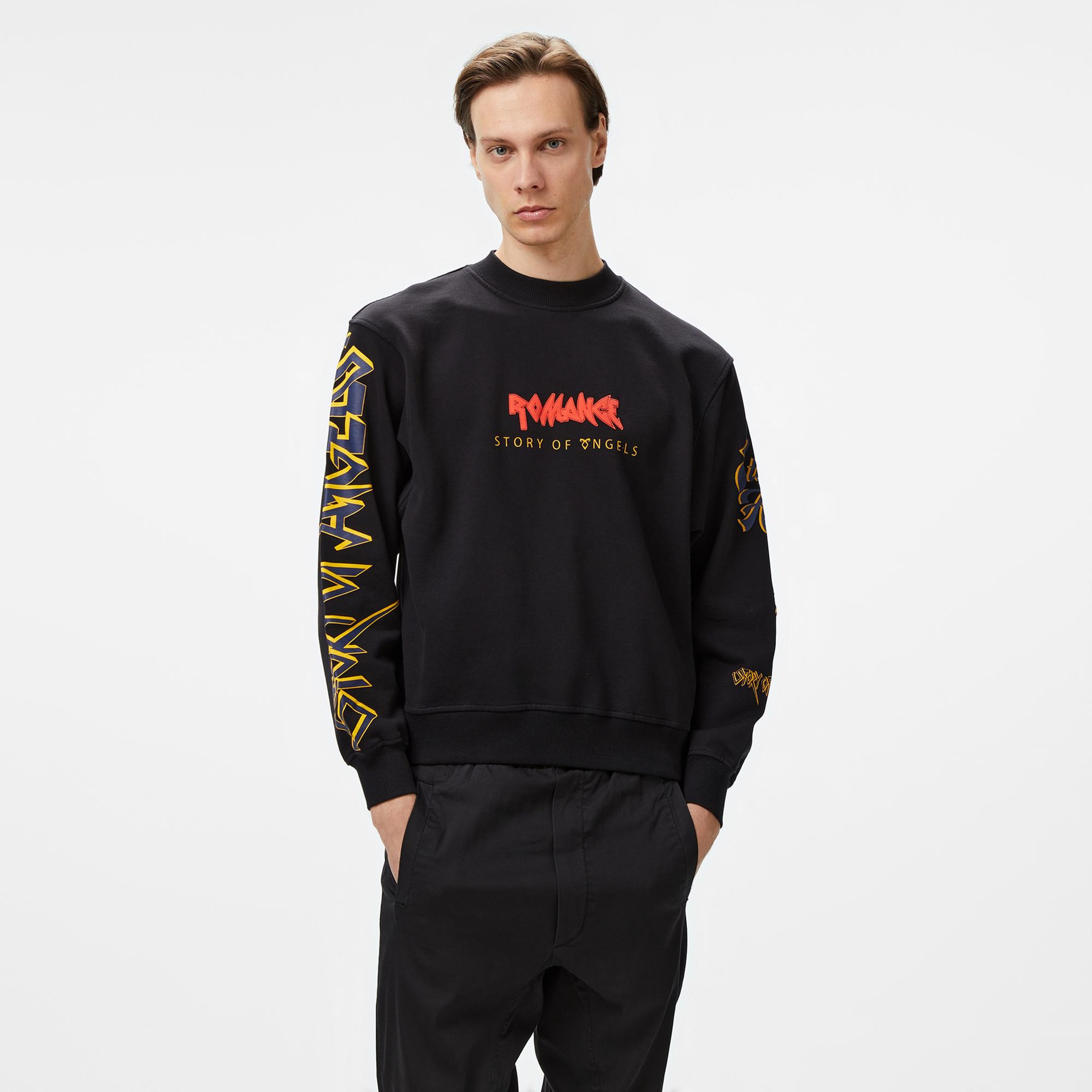 Story Of Angels Budha Dream Water Colour Erkek Siyah Sweatshirt