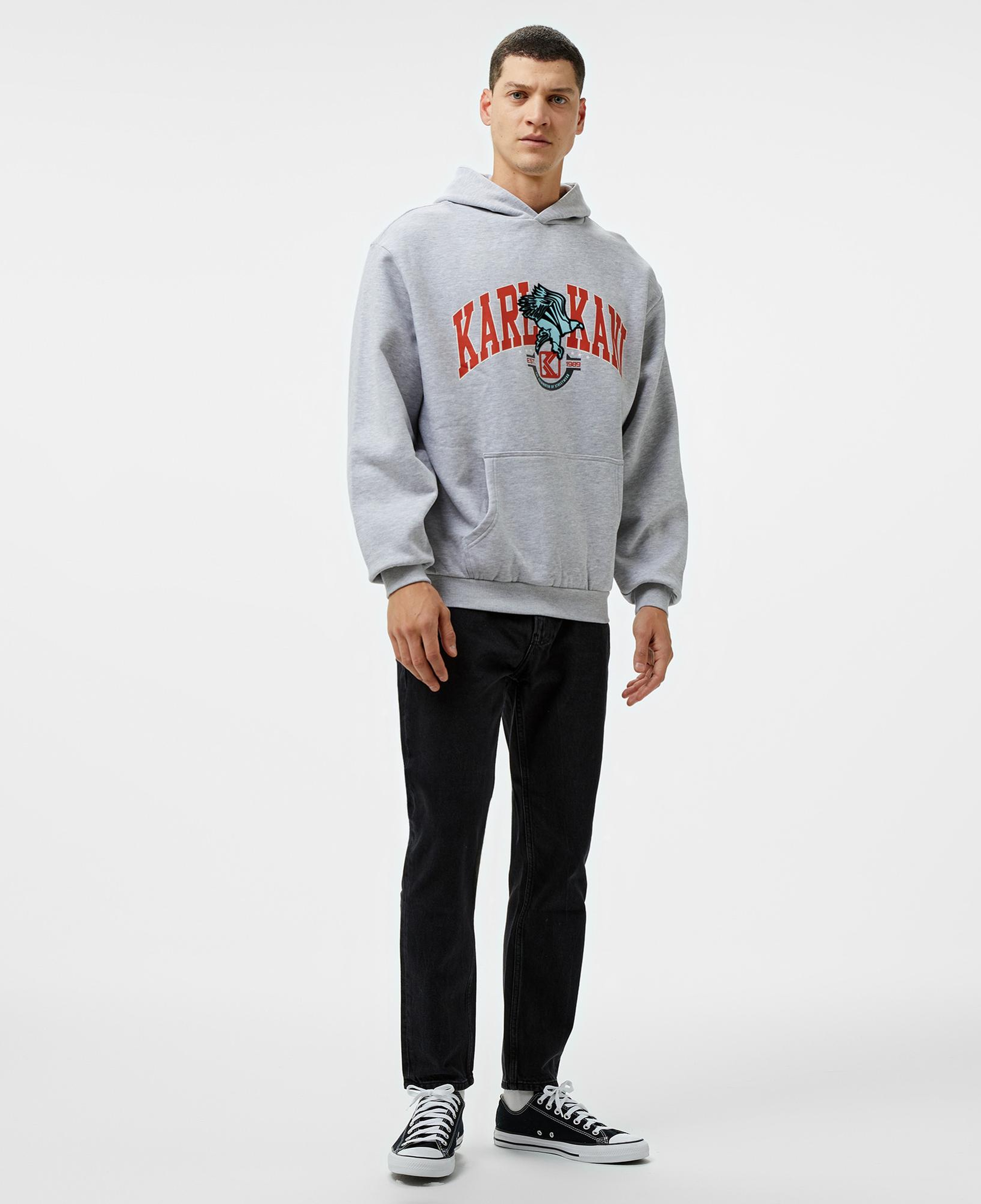 Karl Kani Og Eagle Print Os  Erkek Gri Hoodie