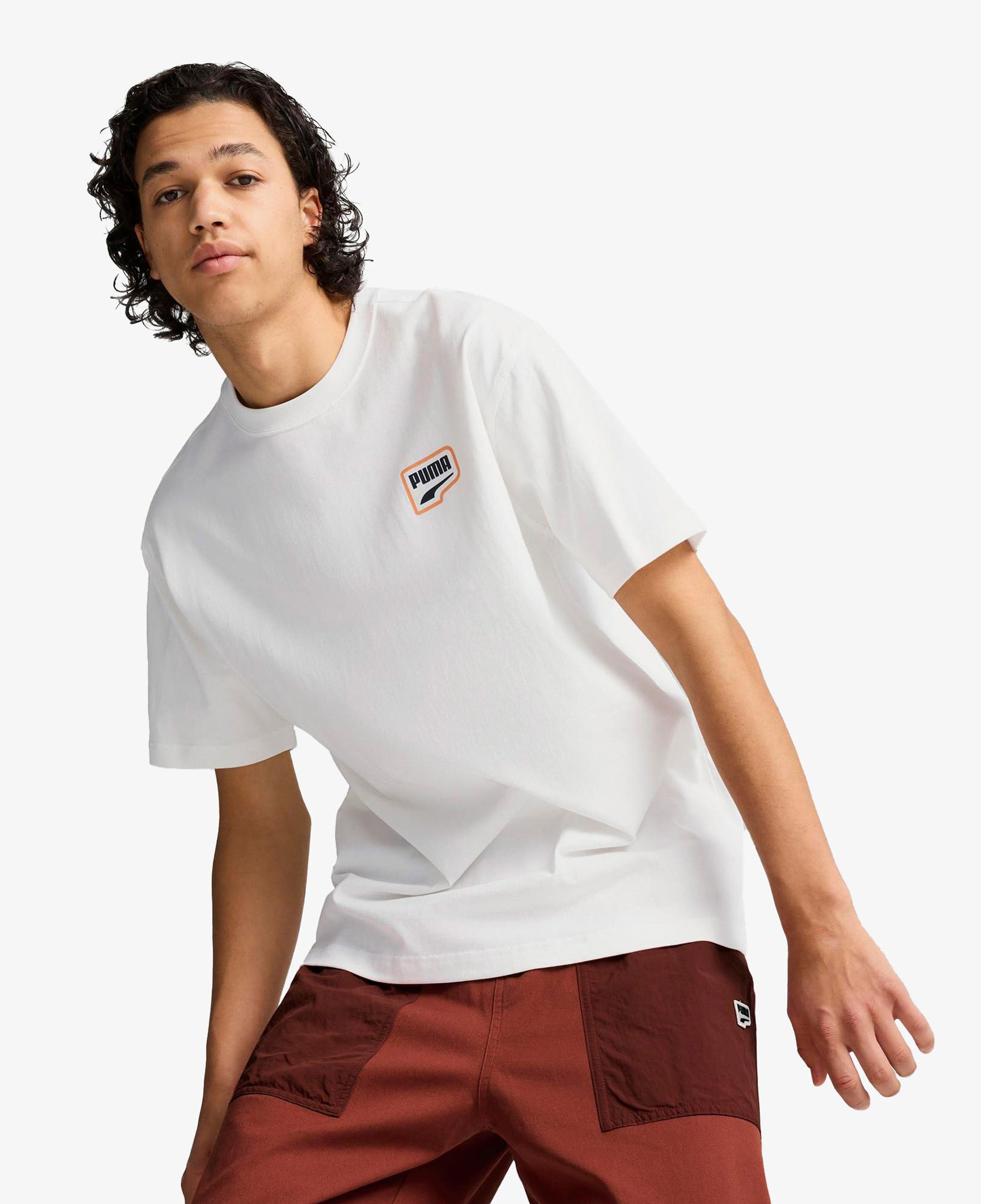 Puma Downtown Relaxed Graphic Unisex Beyaz T-Shirt