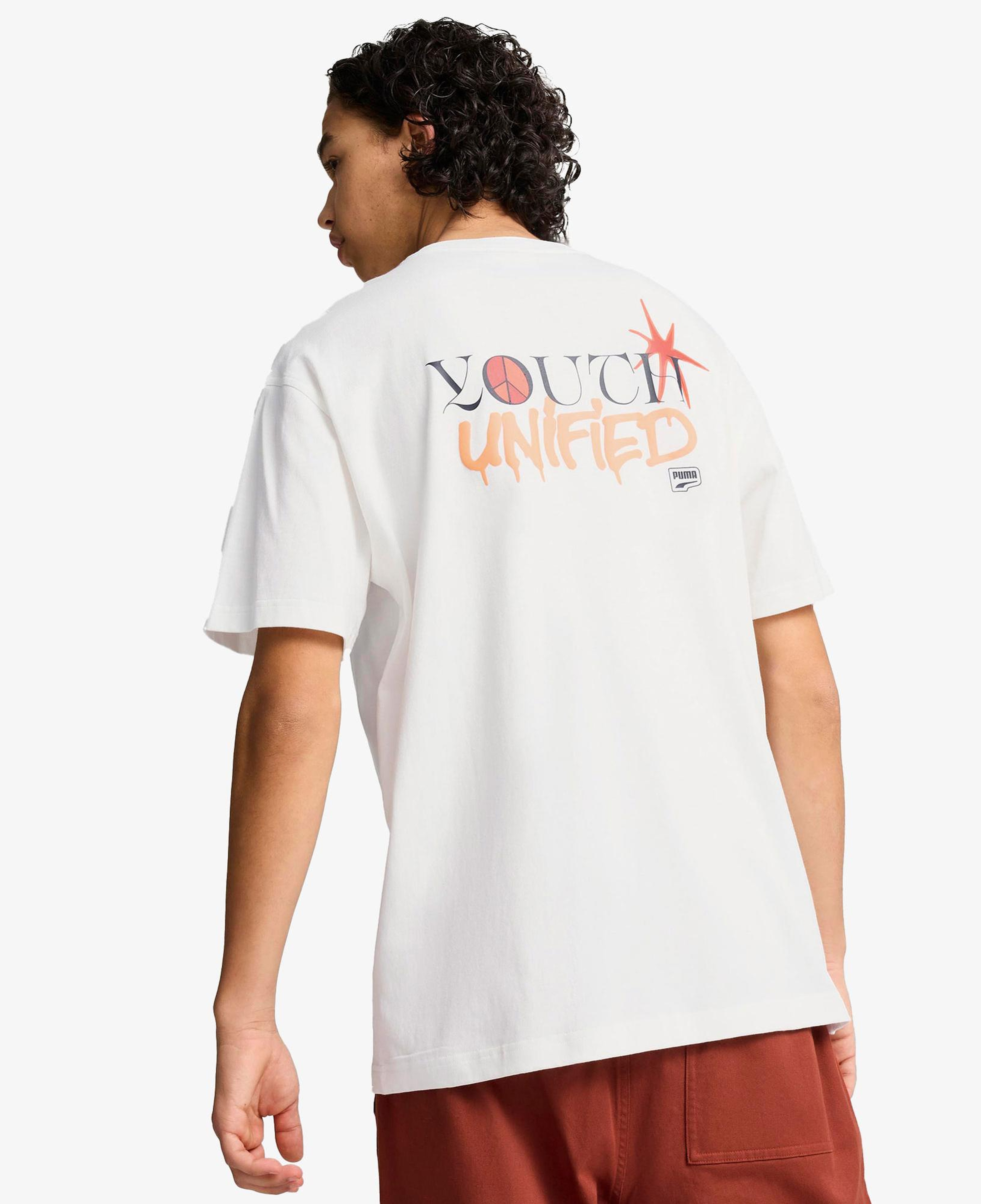 Puma Downtown Relaxed Graphic Unisex Beyaz T-Shirt