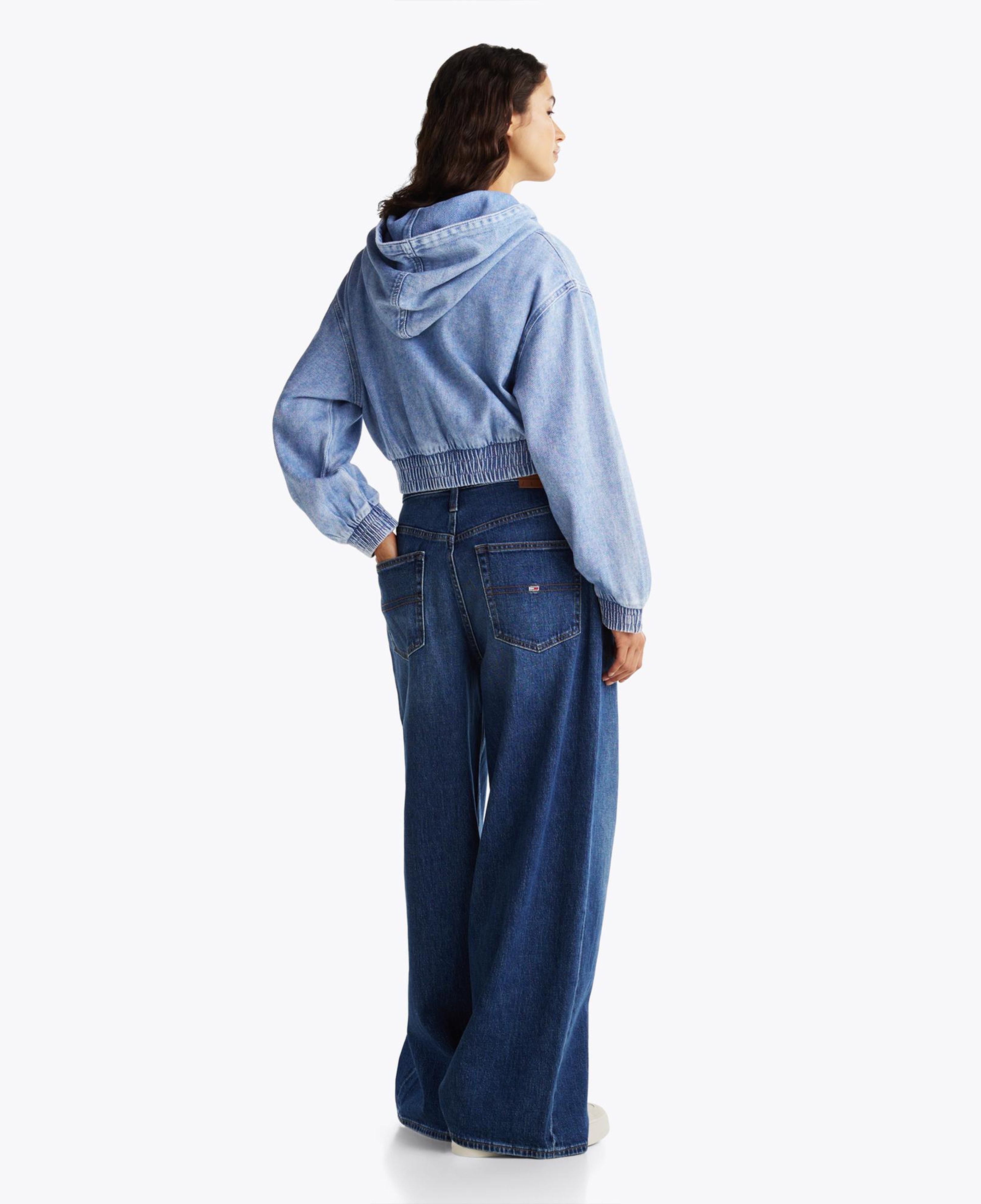 Tommy Hilfiger Tjw Denim Cropped Kadın Mavi Hoodie