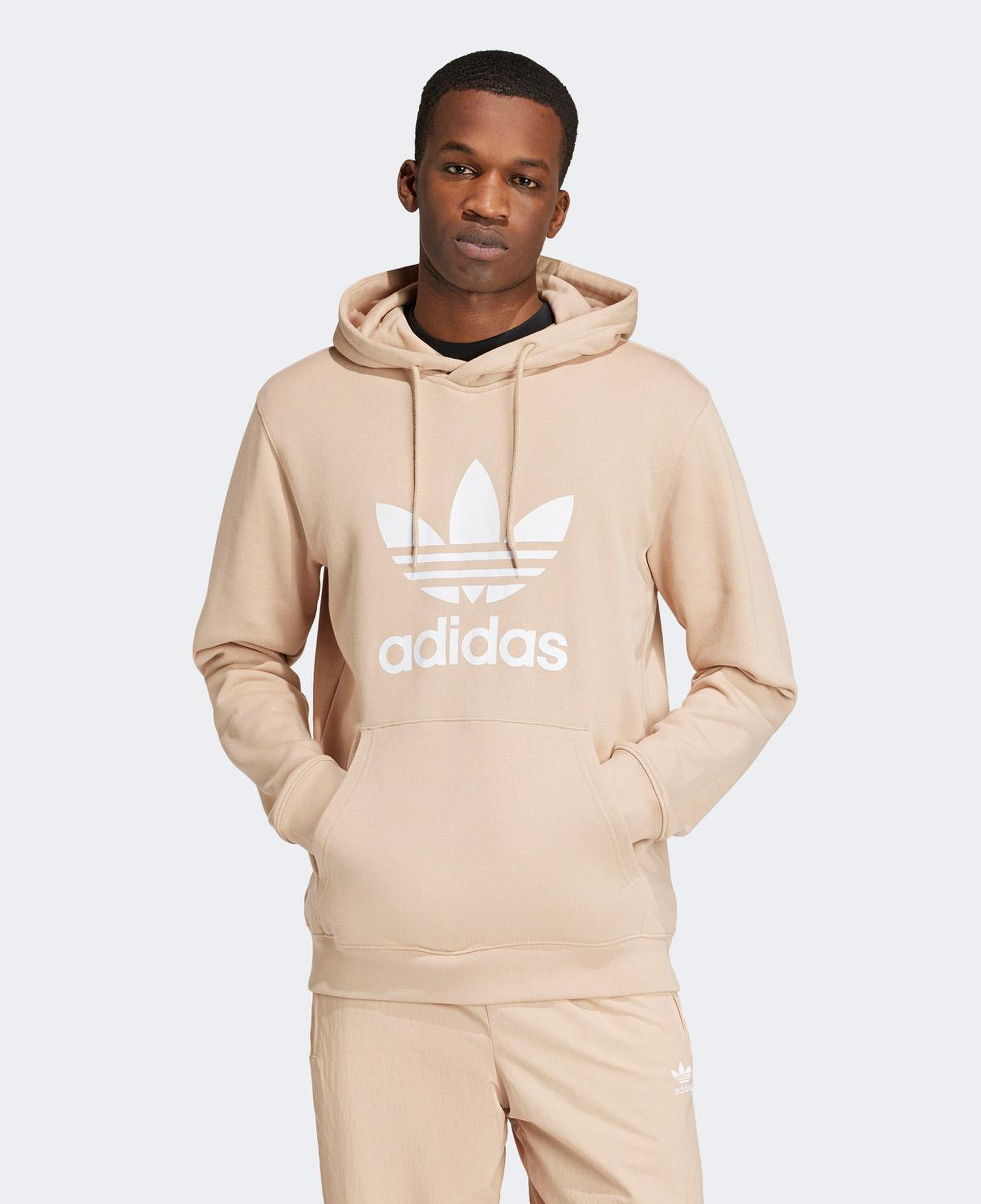adidas Adıcolor Classıcs Trefoıl Kapüşonlu Erkek Bej Sweatshirt