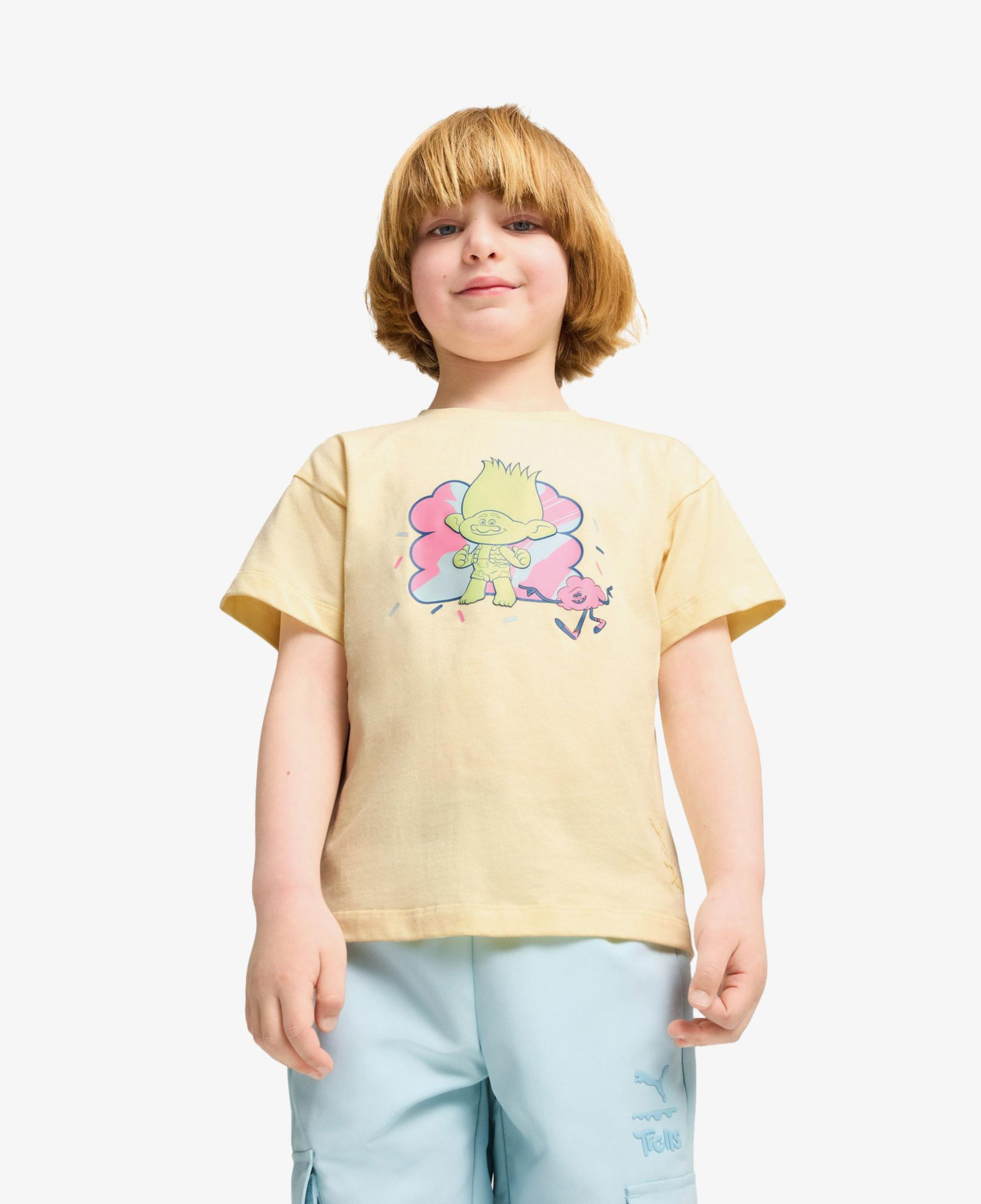 Puma X Trolls Graphic Çocuk Sarı T-Shirt