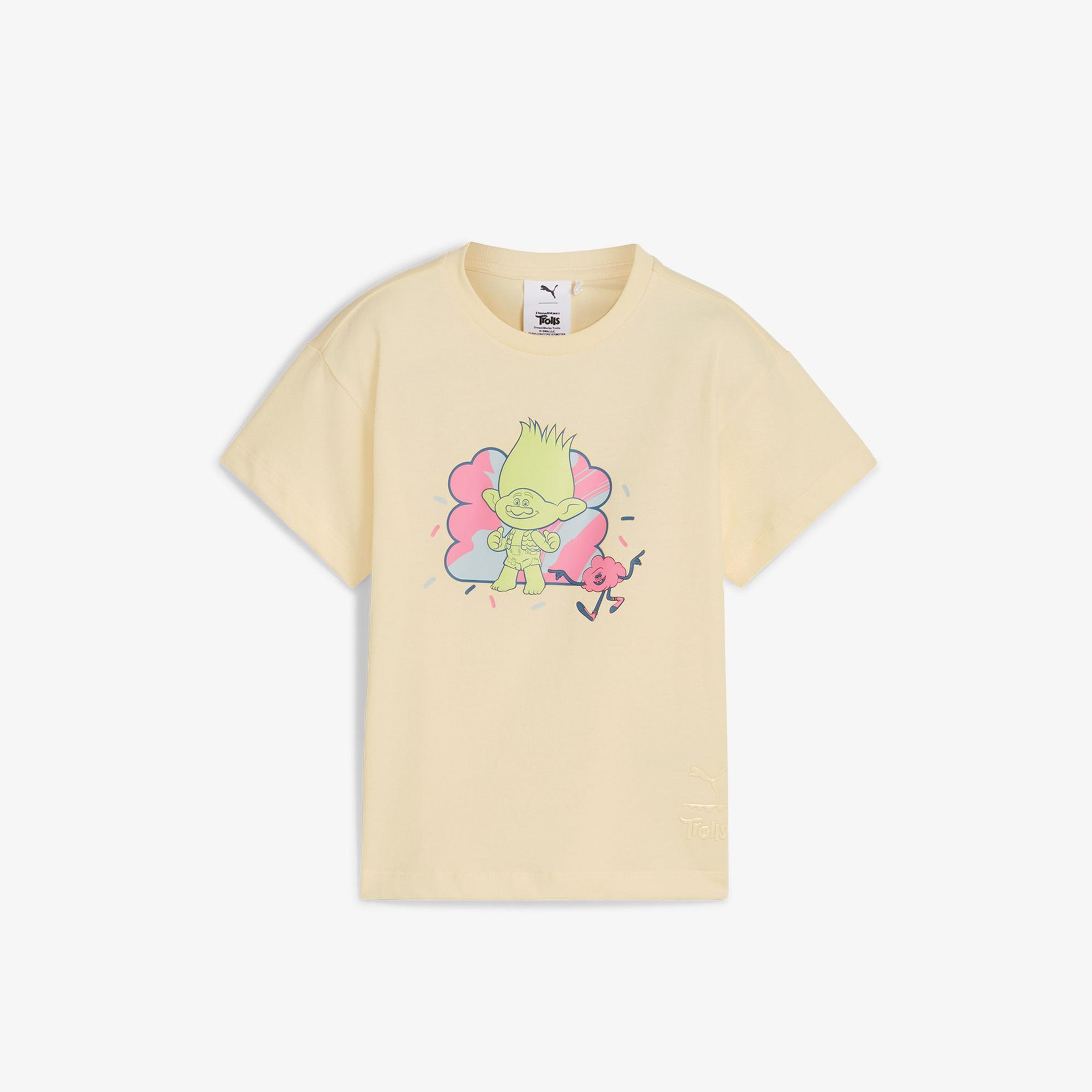 Puma X Trolls Graphic Çocuk Sarı T-Shirt