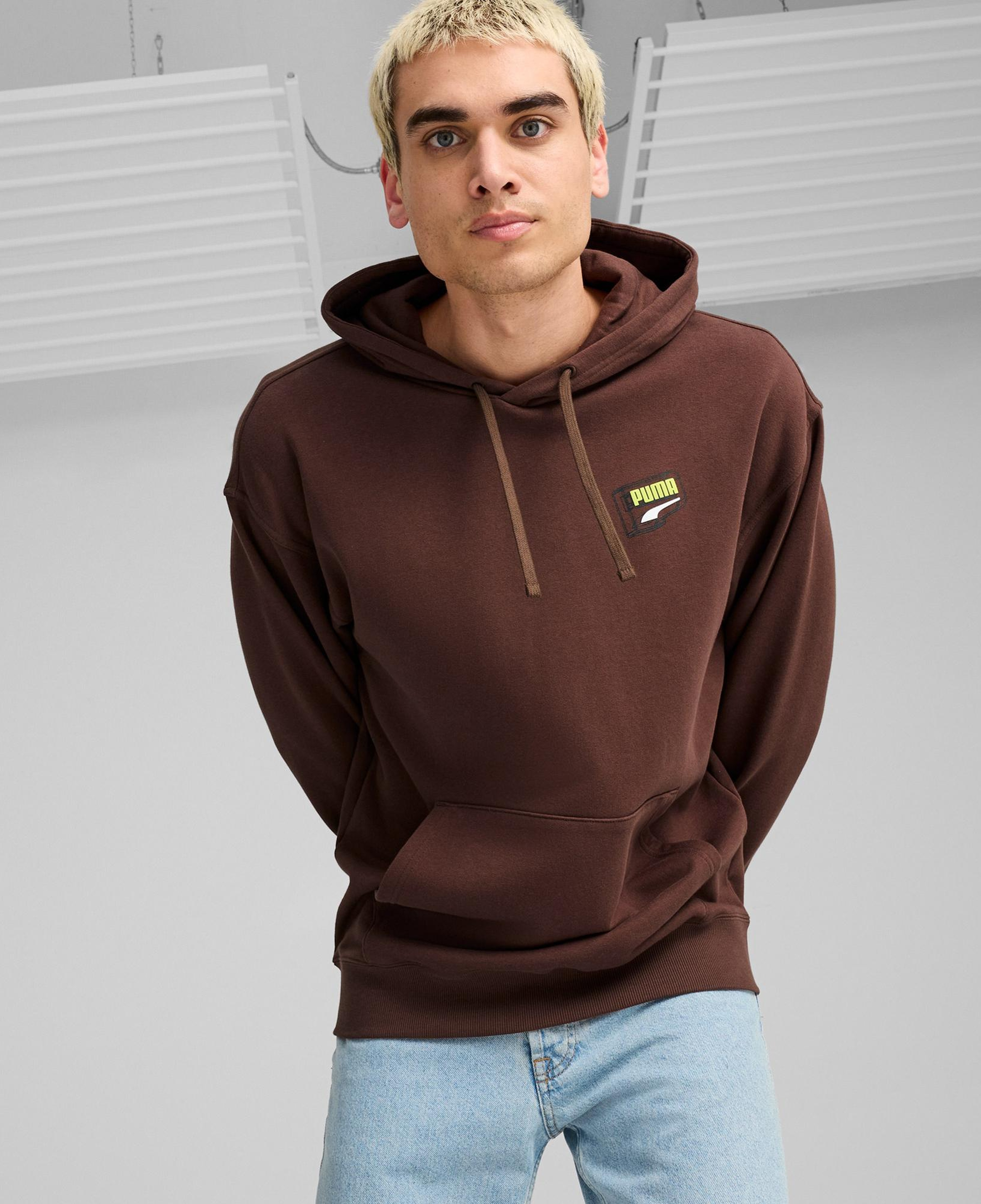 Puma Downtown Graphic Hoodie Unisex Kahverengi Hoodie