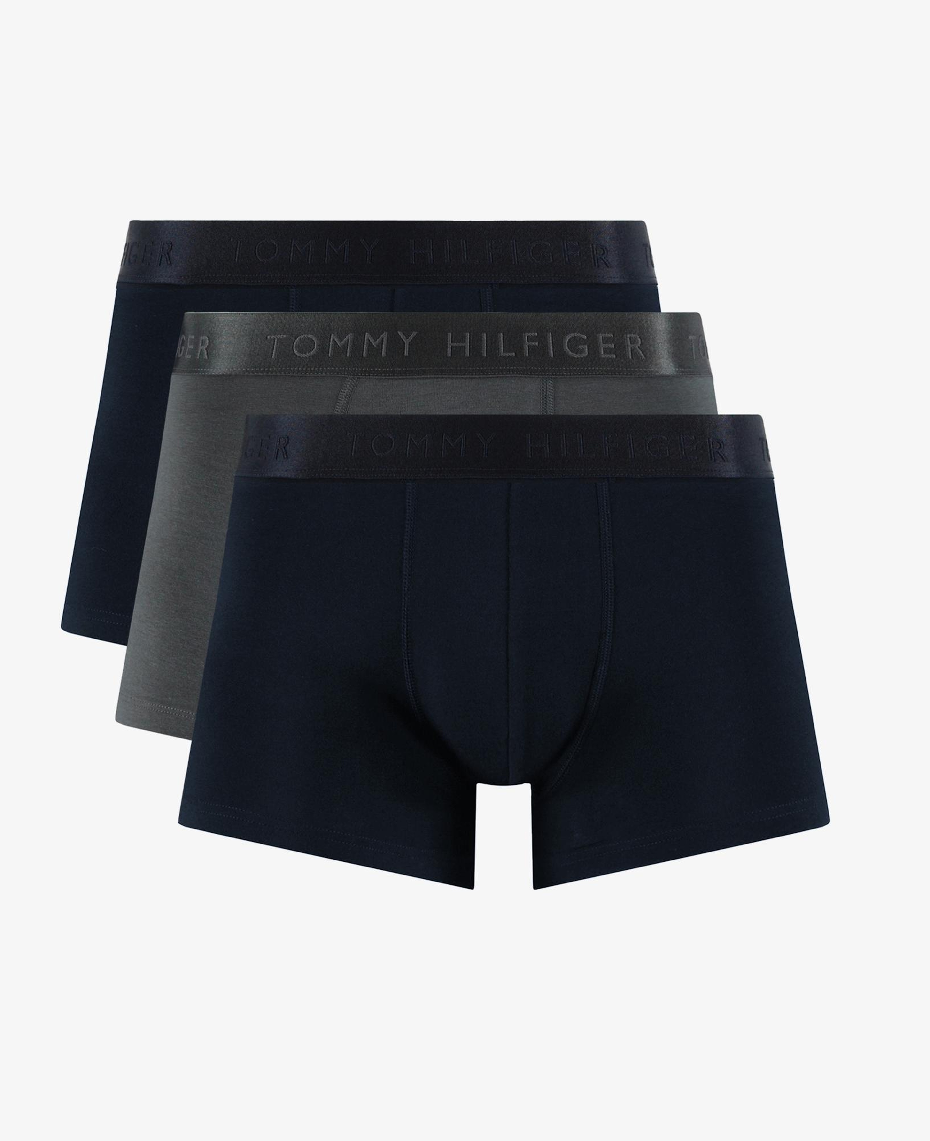 Tommy Hilfiger Trunk 3'lü Siyah Bantlı Erkek Siyah/Gri Boxer