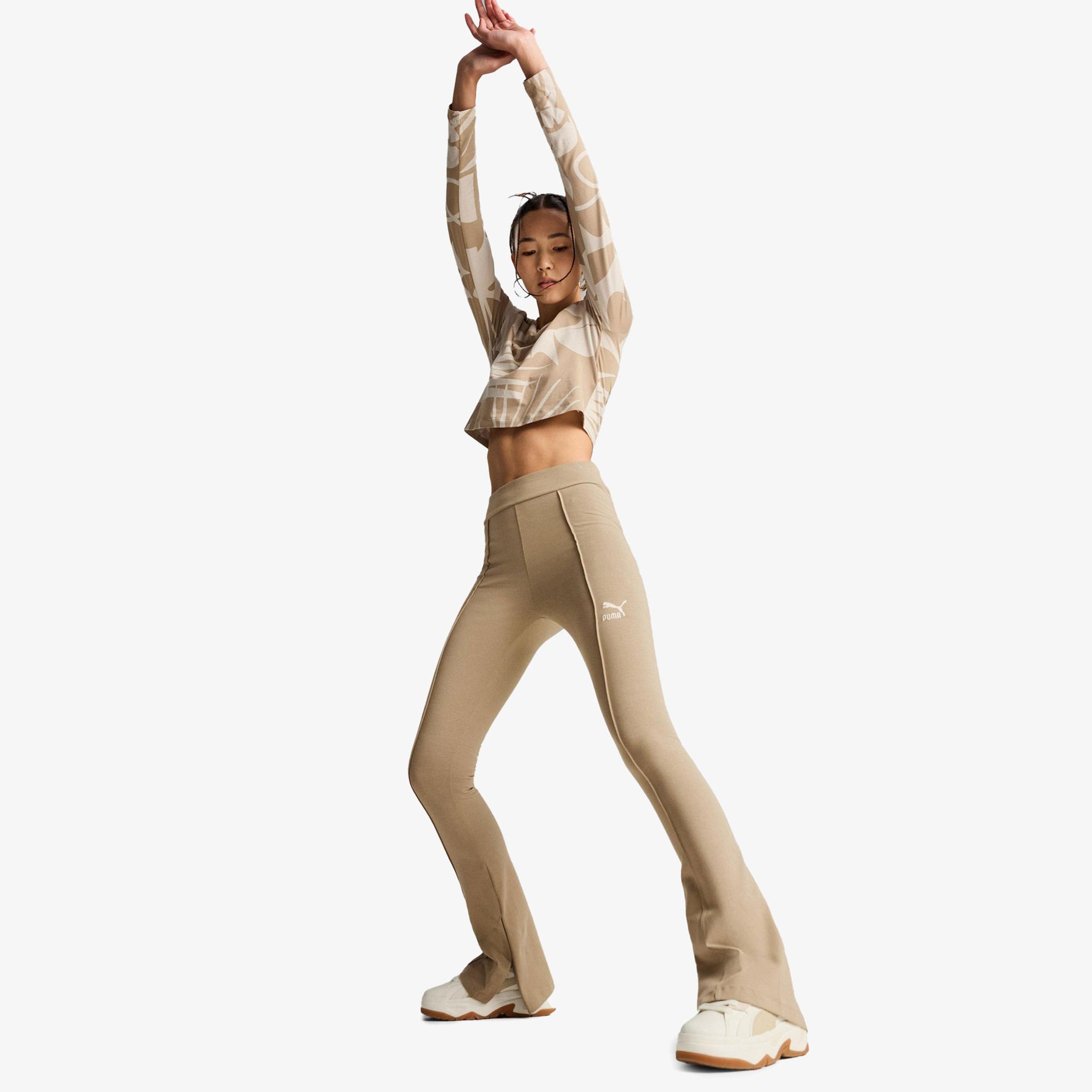 Puma Classıcs Flared Leggings Kadın Haki Tayt