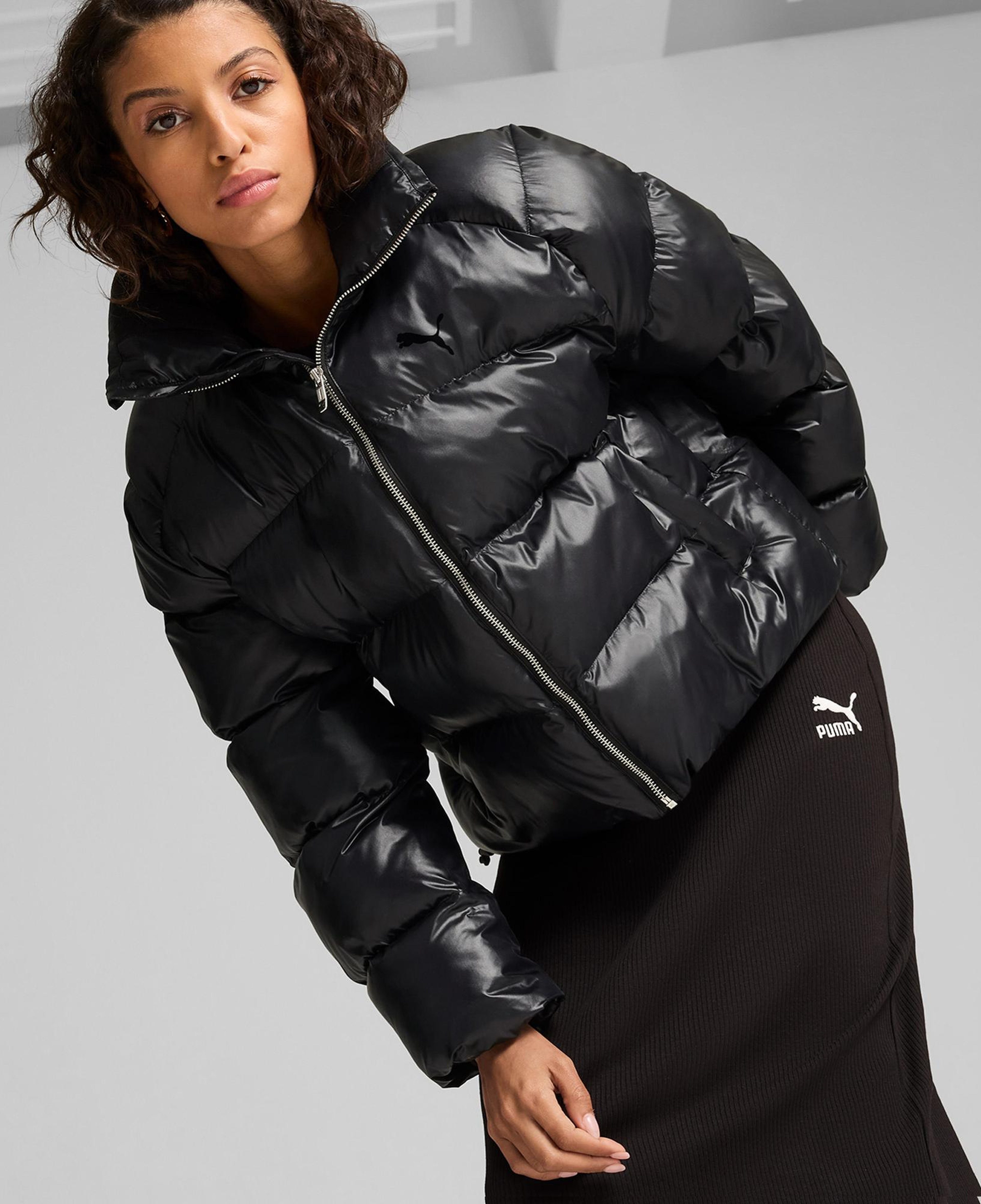 Puma Shiny Puffer Kadın Siyah Mont