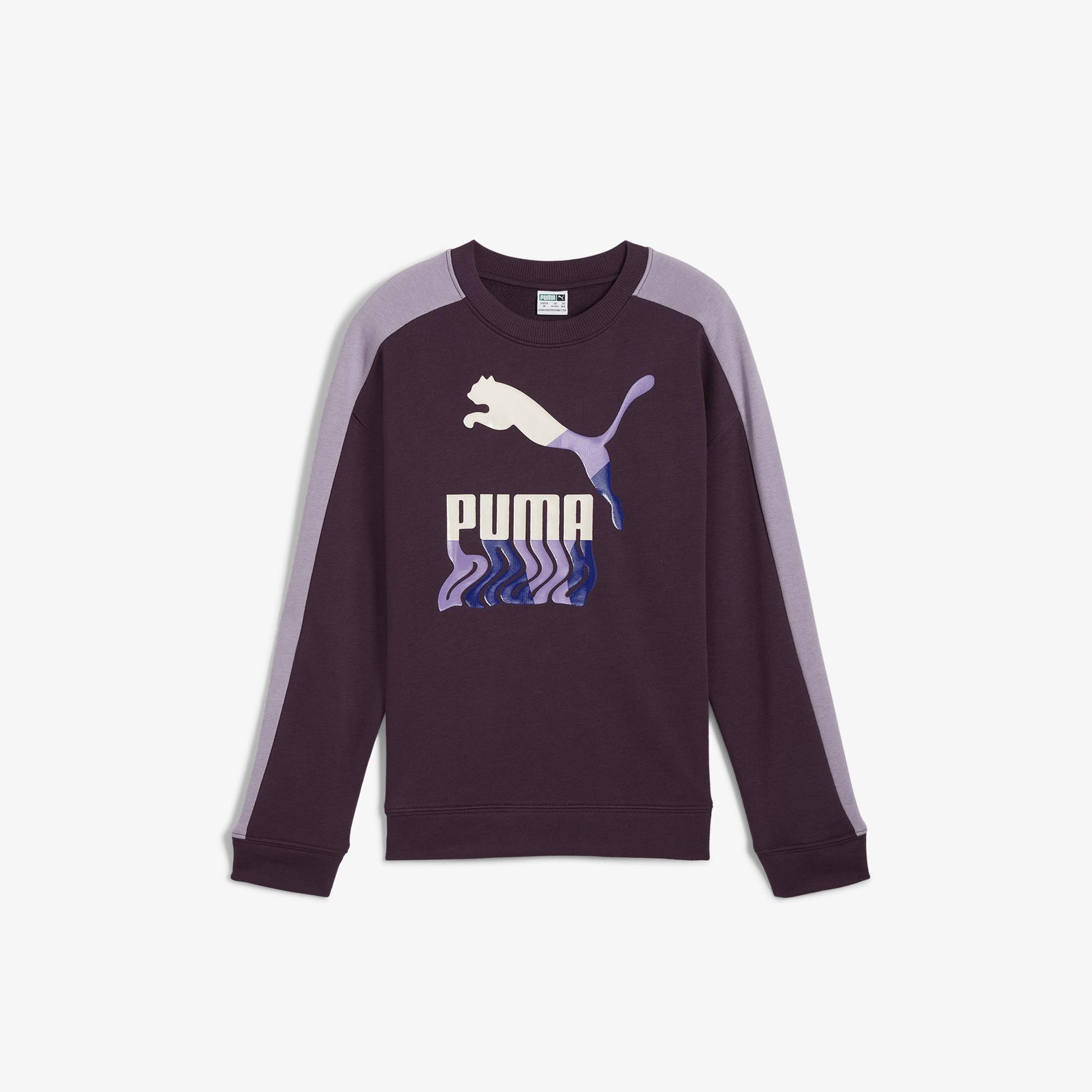 Puma T7 Crew Tr Çocuk Mor Sweatshirt