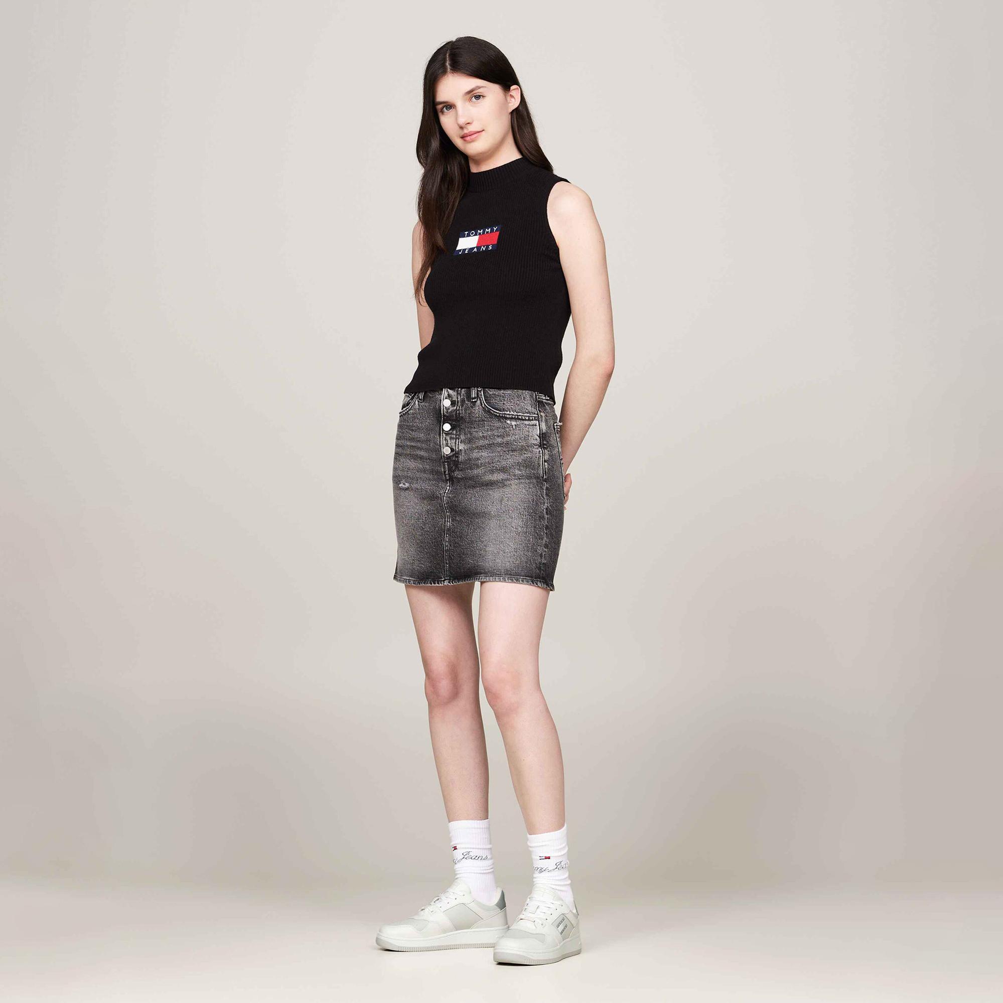 Tommy Jeans Retro Basket Tonal Kadın Gri Spor Ayakkabı