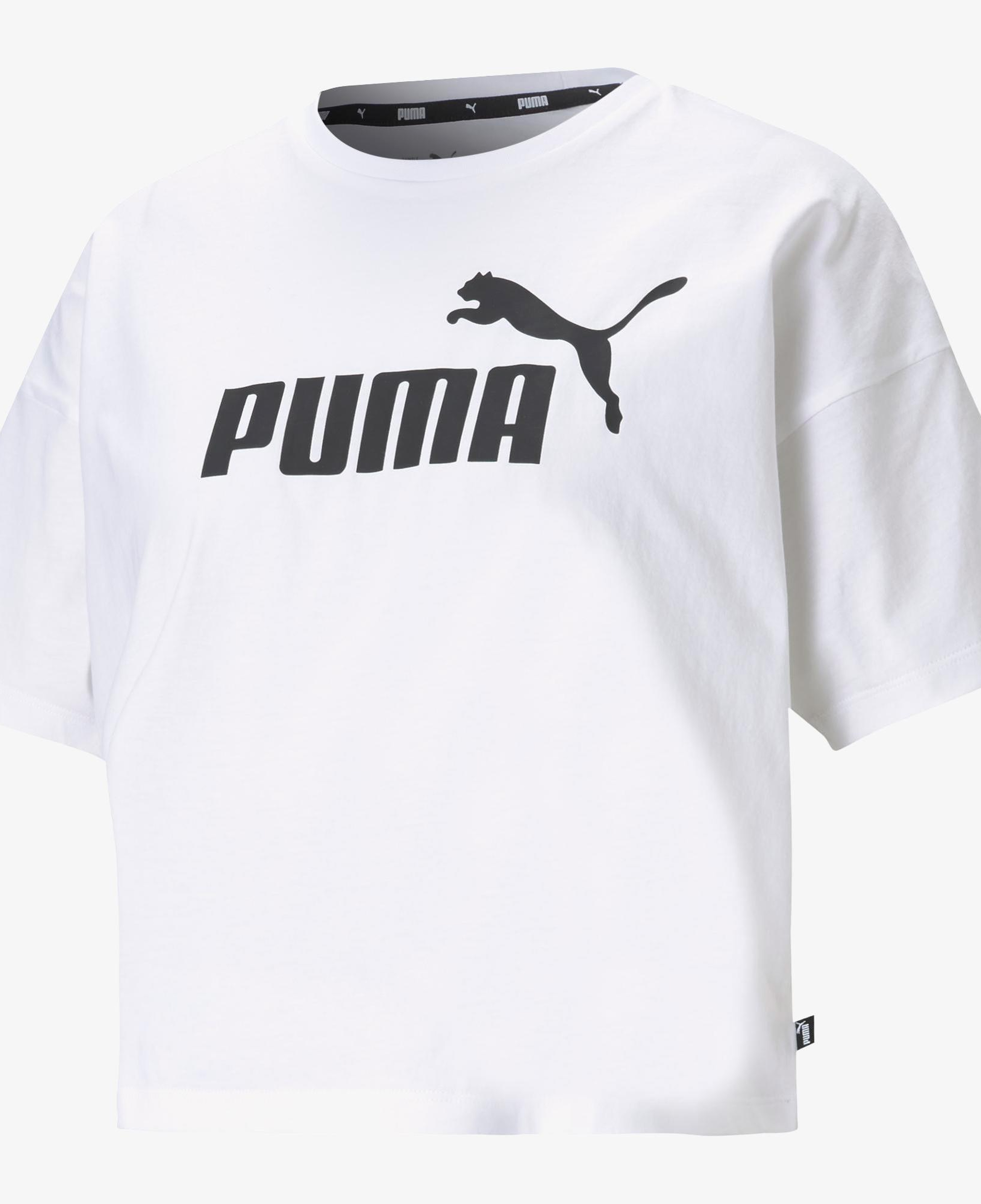 Puma Essentials Logo Kadın Beyaz T-Shirt