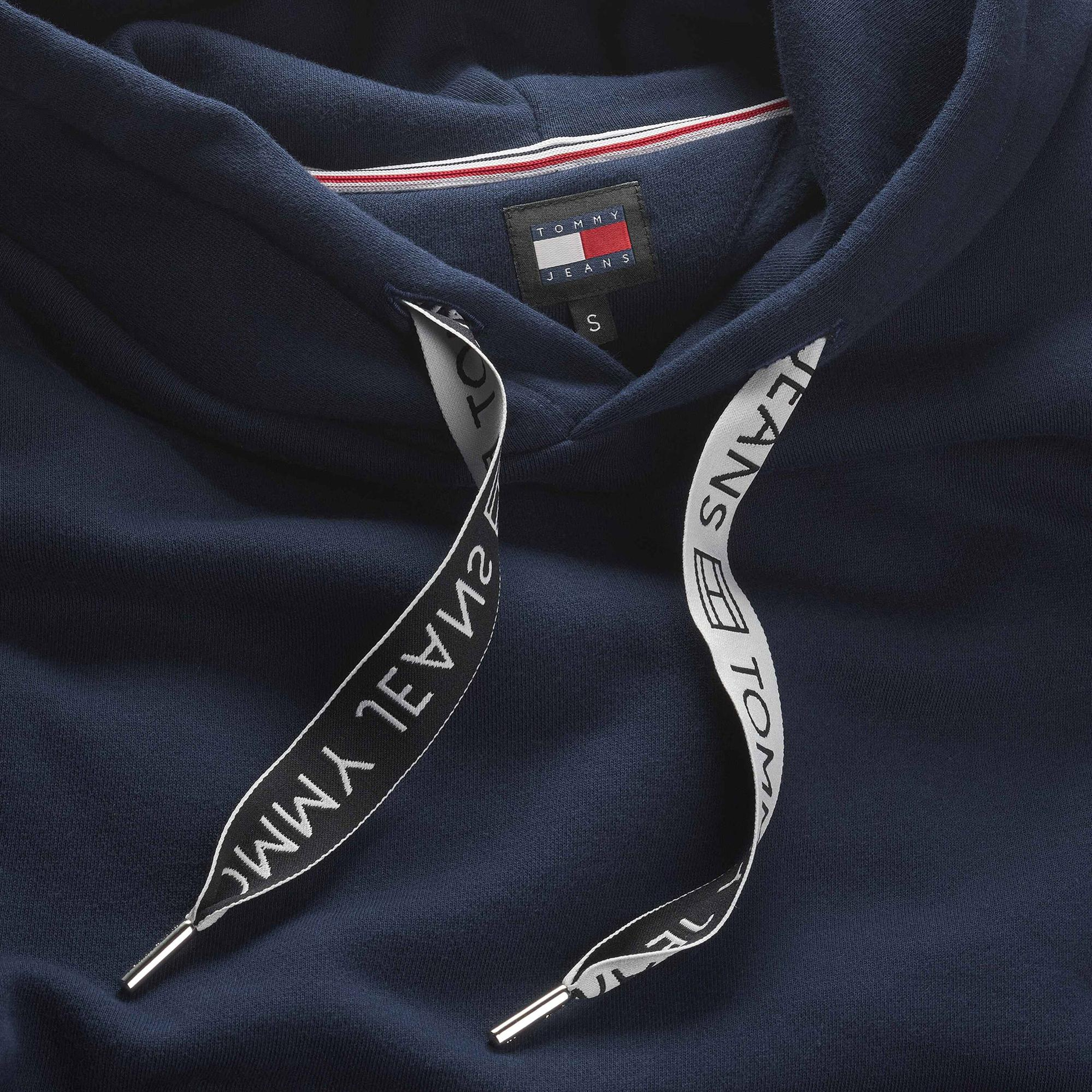 Tommy Jeans Logo Drawcord Kadın Mavi Sweatshirt