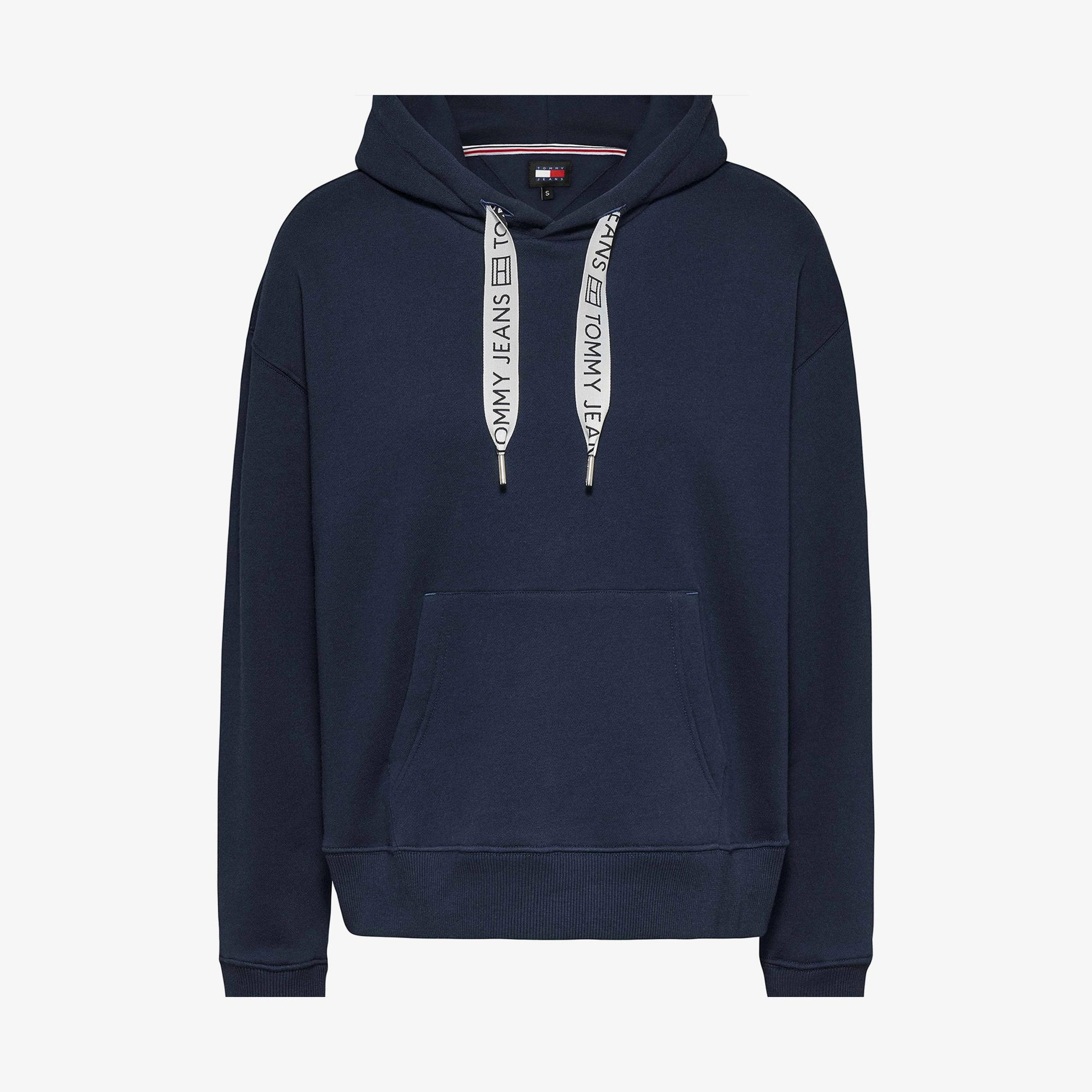 Tommy Jeans Logo Drawcord Kadın Mavi Sweatshirt