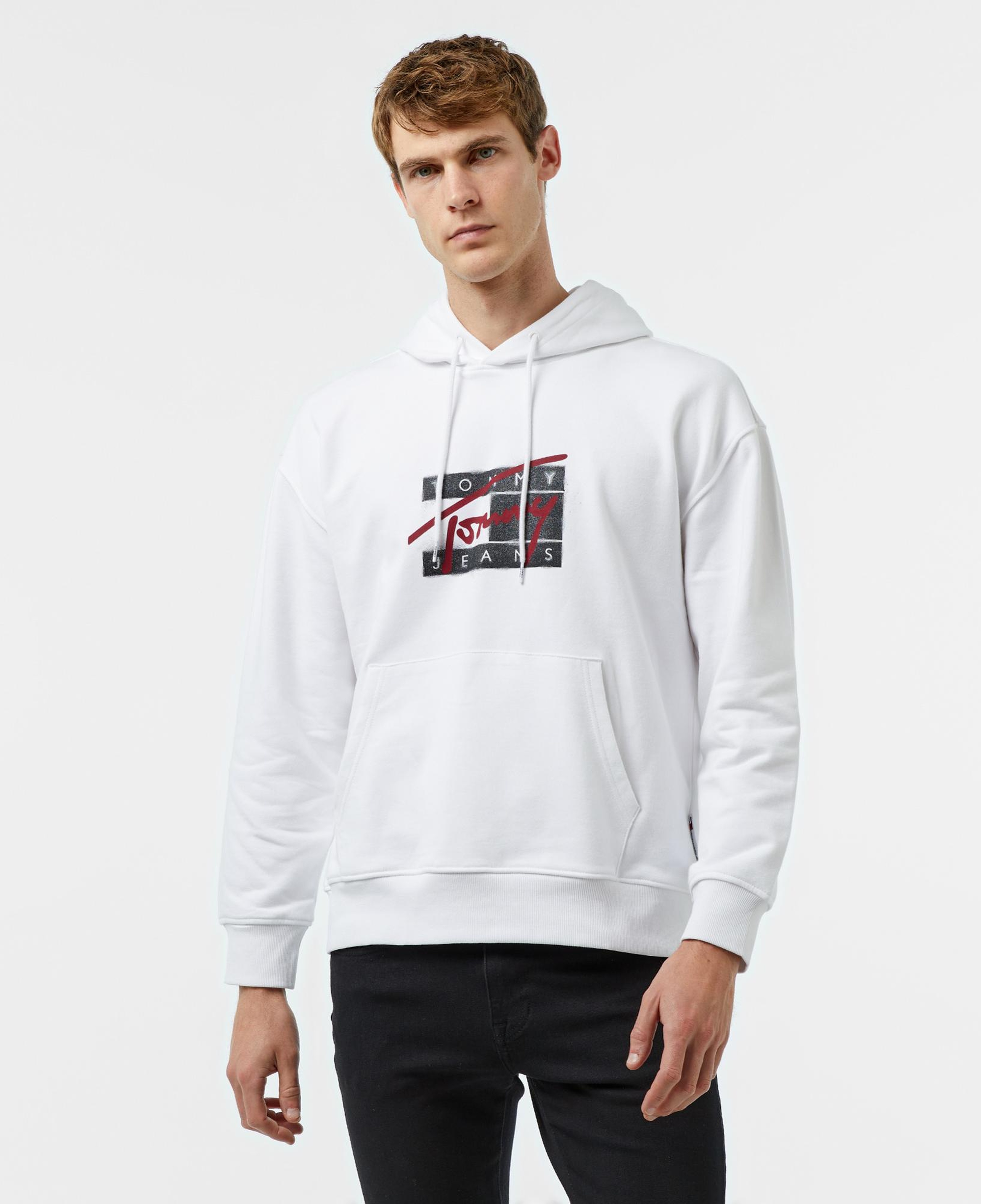 Tommy Jeans Rlx Graffiti Signature Erkek Beyaz Sweatshirt