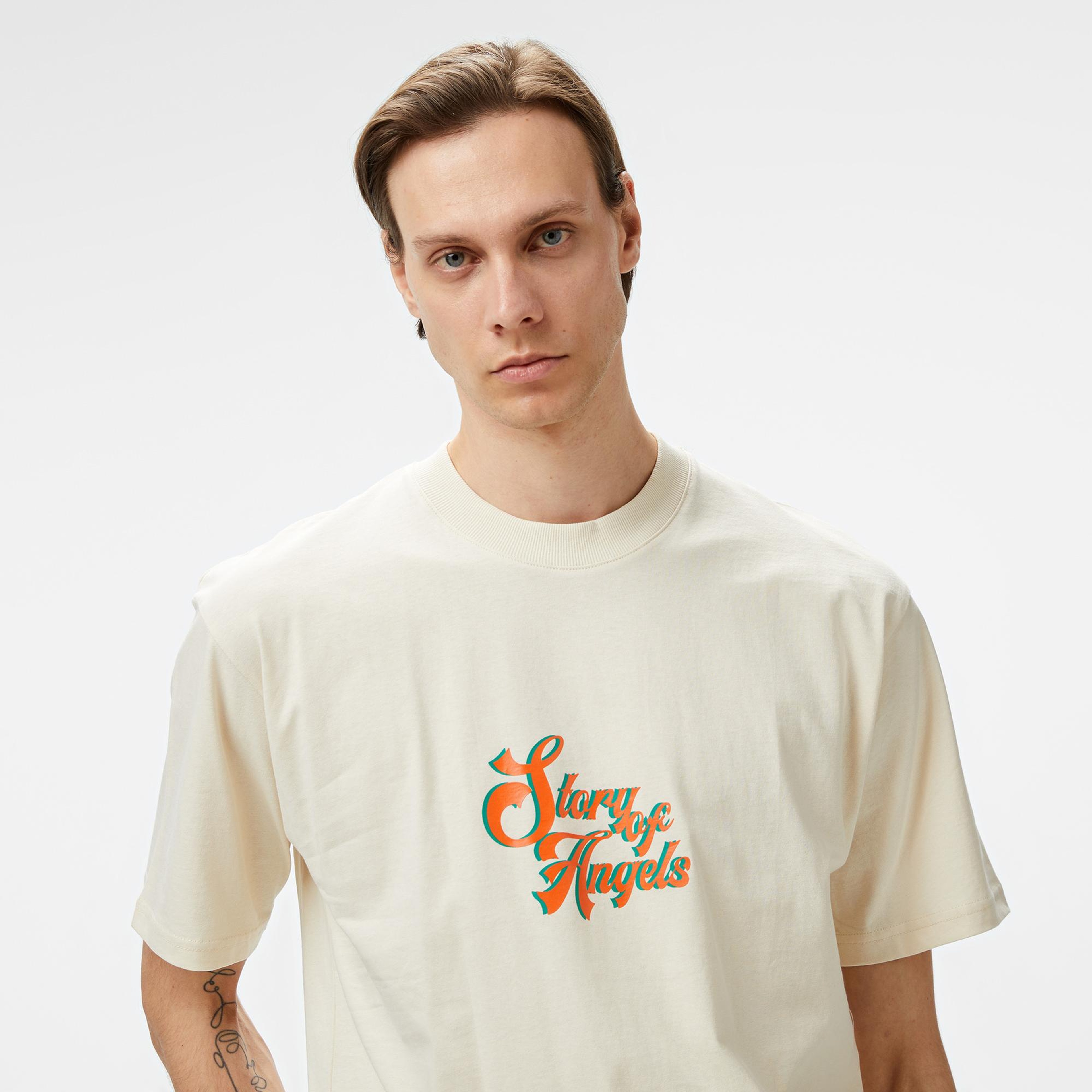 Story Of Angels Ganesha Dream  Erkek Krem T-Shirt