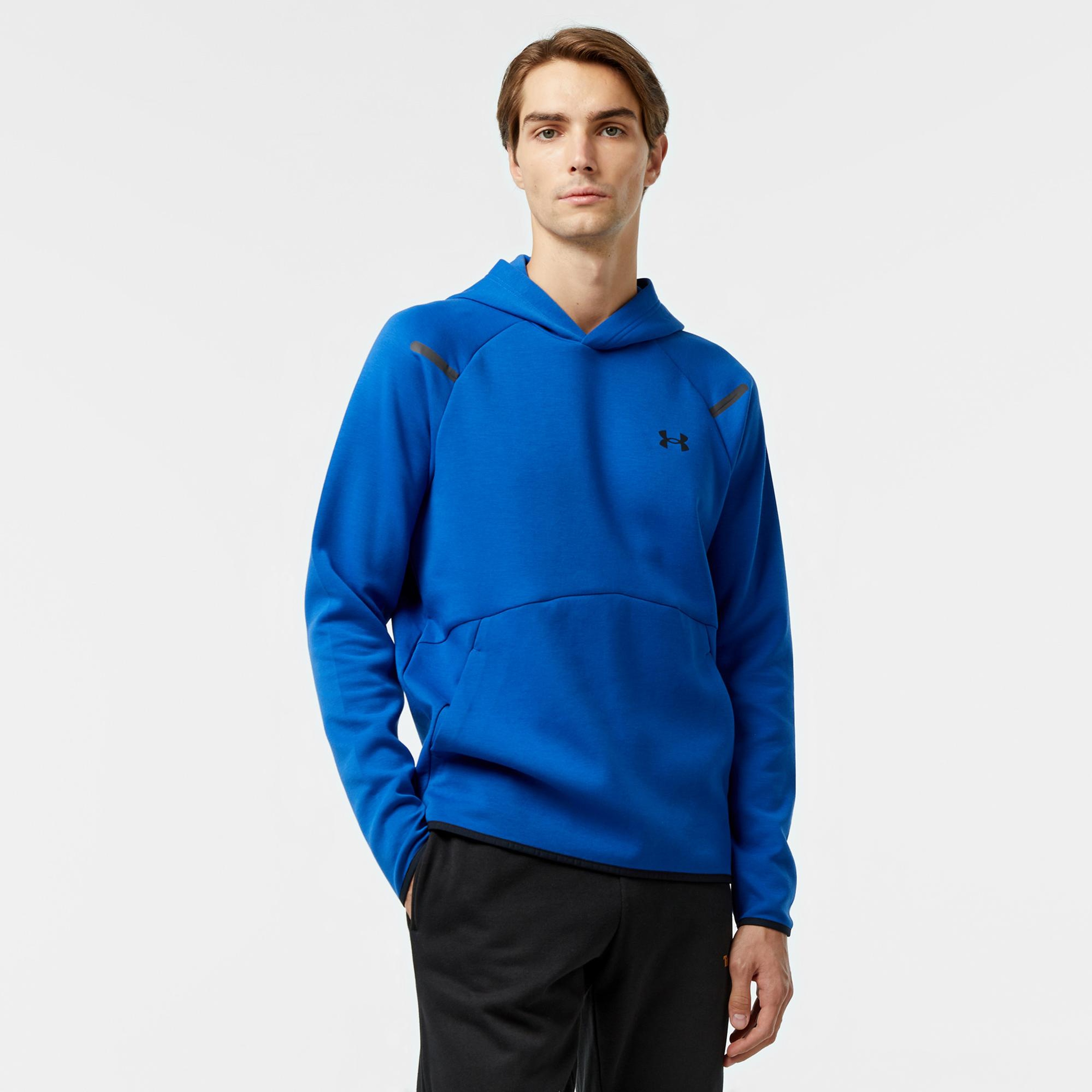 Under Armour Unstoppable Fleece Erkek Mavi Sweatshirt