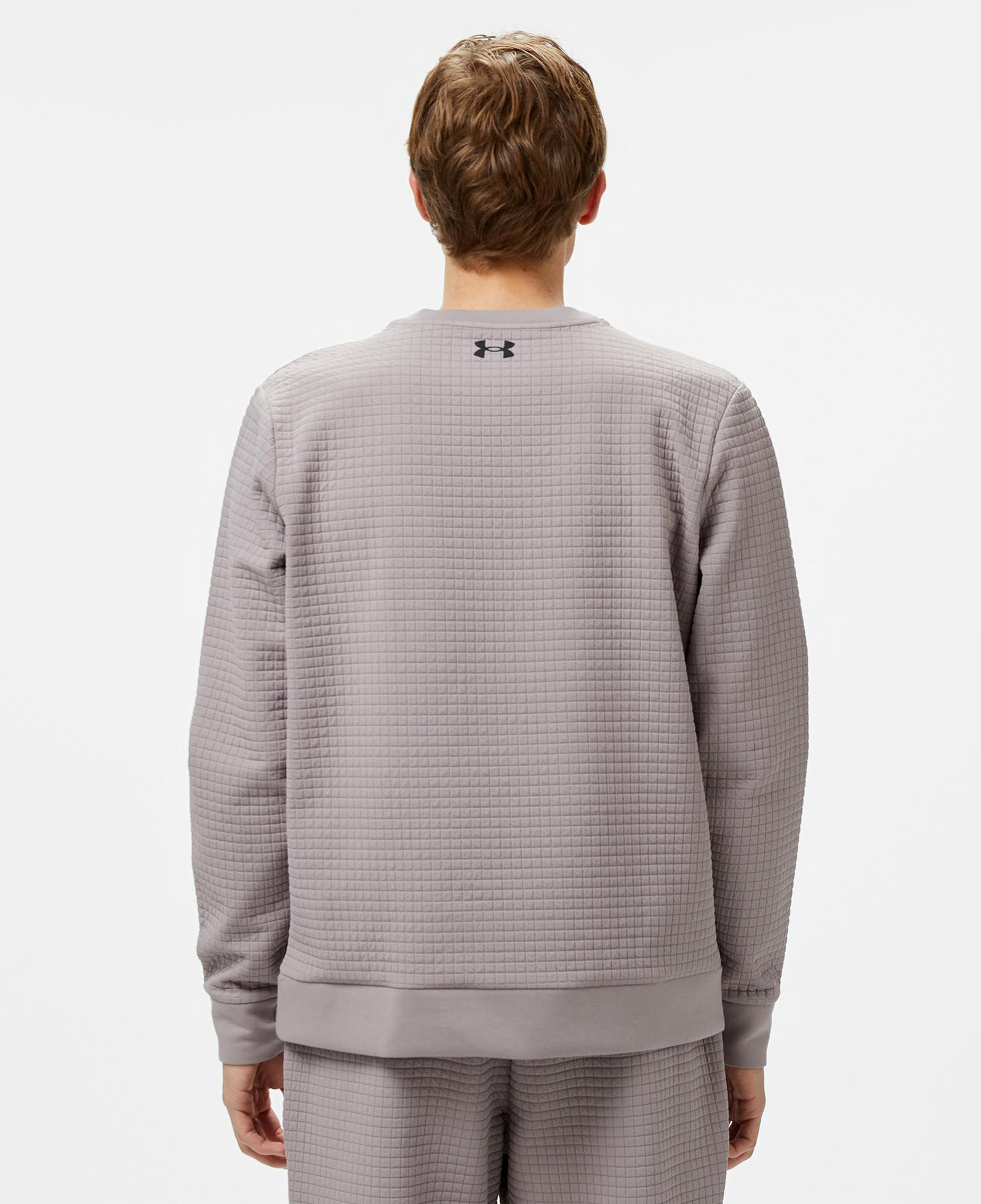 Under Armour Unstoppable Fleece Grid Bisiklet Yaka Erkek Gri Sweatshirt